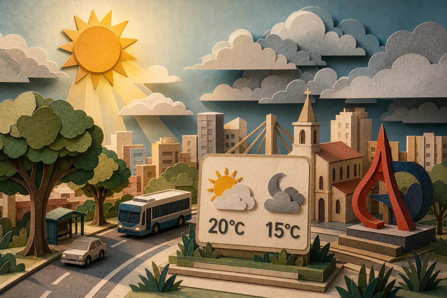 Santo André tem domingo com variação de nebulosidade e máxima de 20ºC