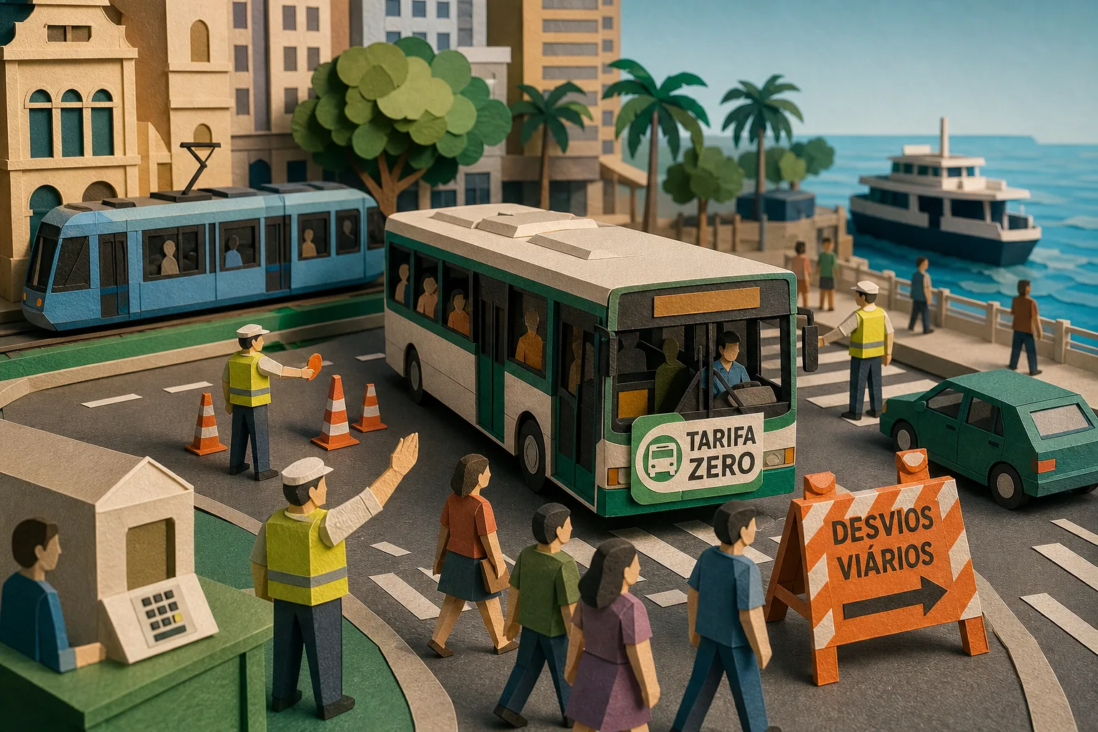 Santos terá tarifa zero nos coletivos e desvios viários no primeiro turno