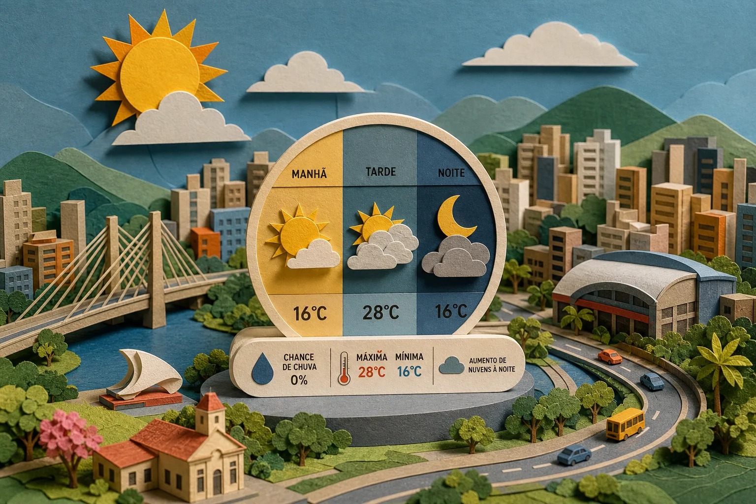 São Bernardo do Campo tem dia de sol com variação de nuvens e máxima de 28ºC