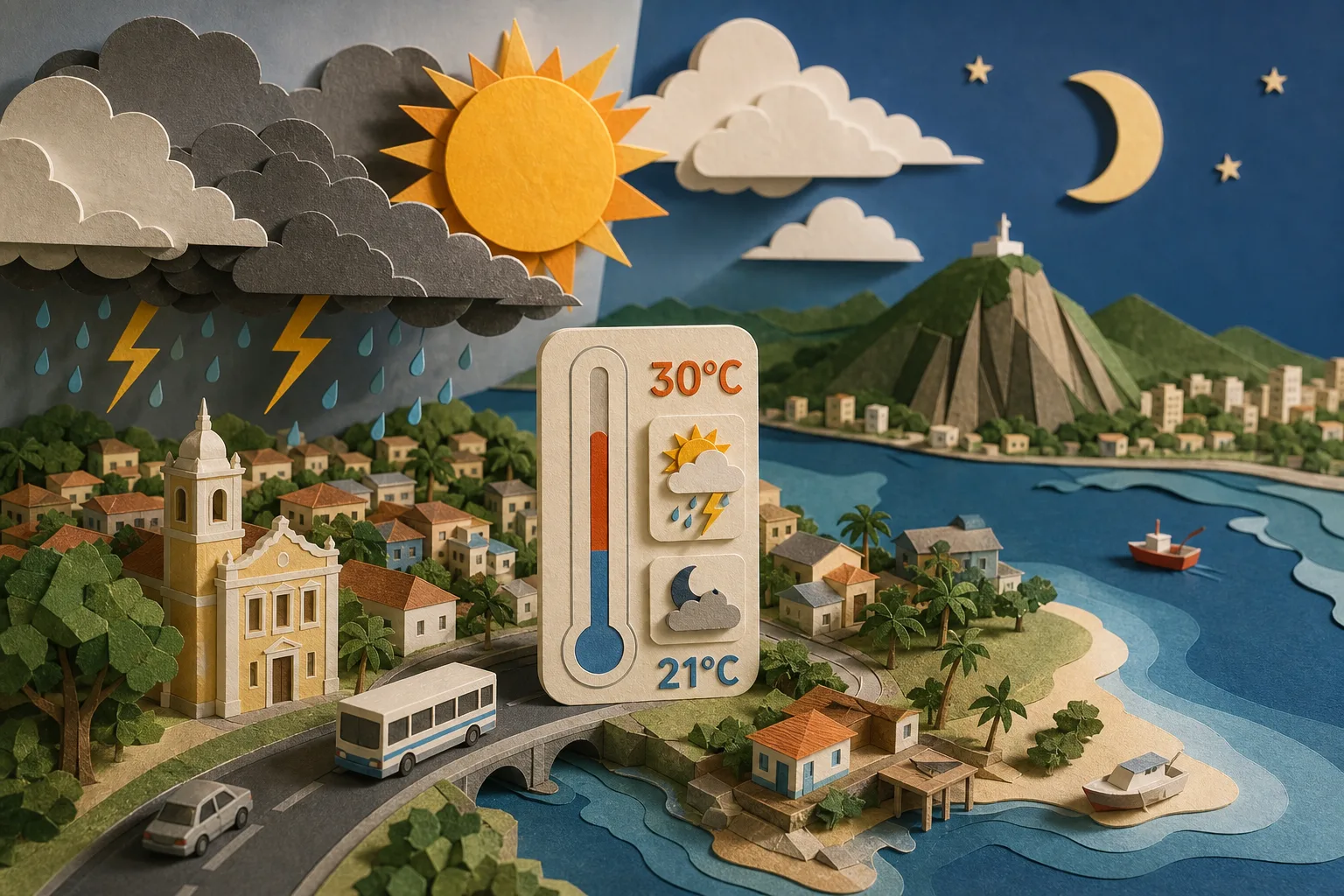 São Gonçalo registra máxima de 30ºC com pancadas de chuva neste domingo