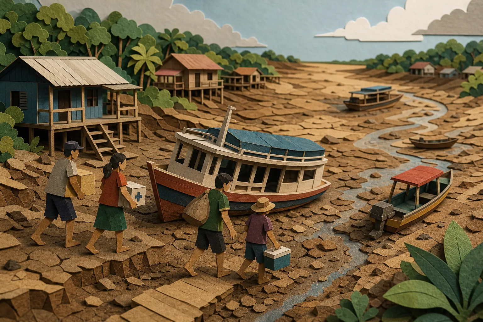 Seca severa atinge todas as cidades do Amazonas e prejudica a navegação
