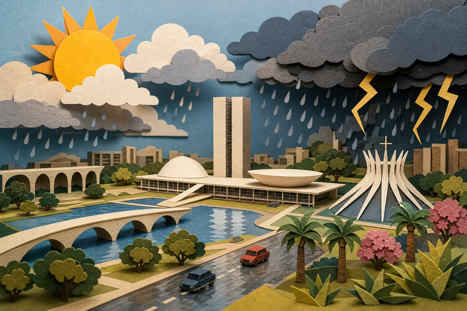 Segunda-feira em Brasília terá aberturas de sol e pancadas de chuva passageiras