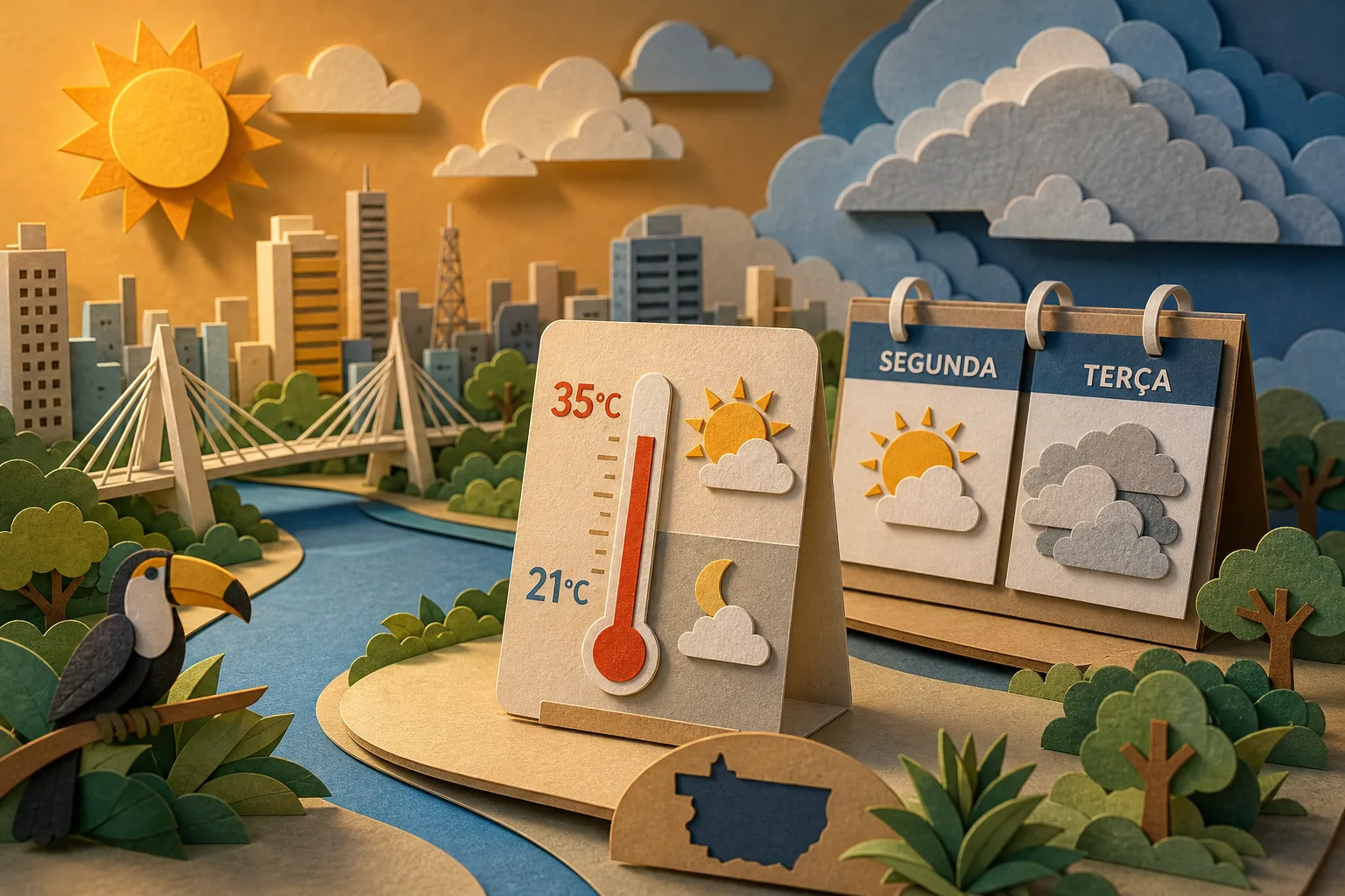 Segunda-feira em Cuiabá registra tempo firme e termômetros atingindo até 35°C
