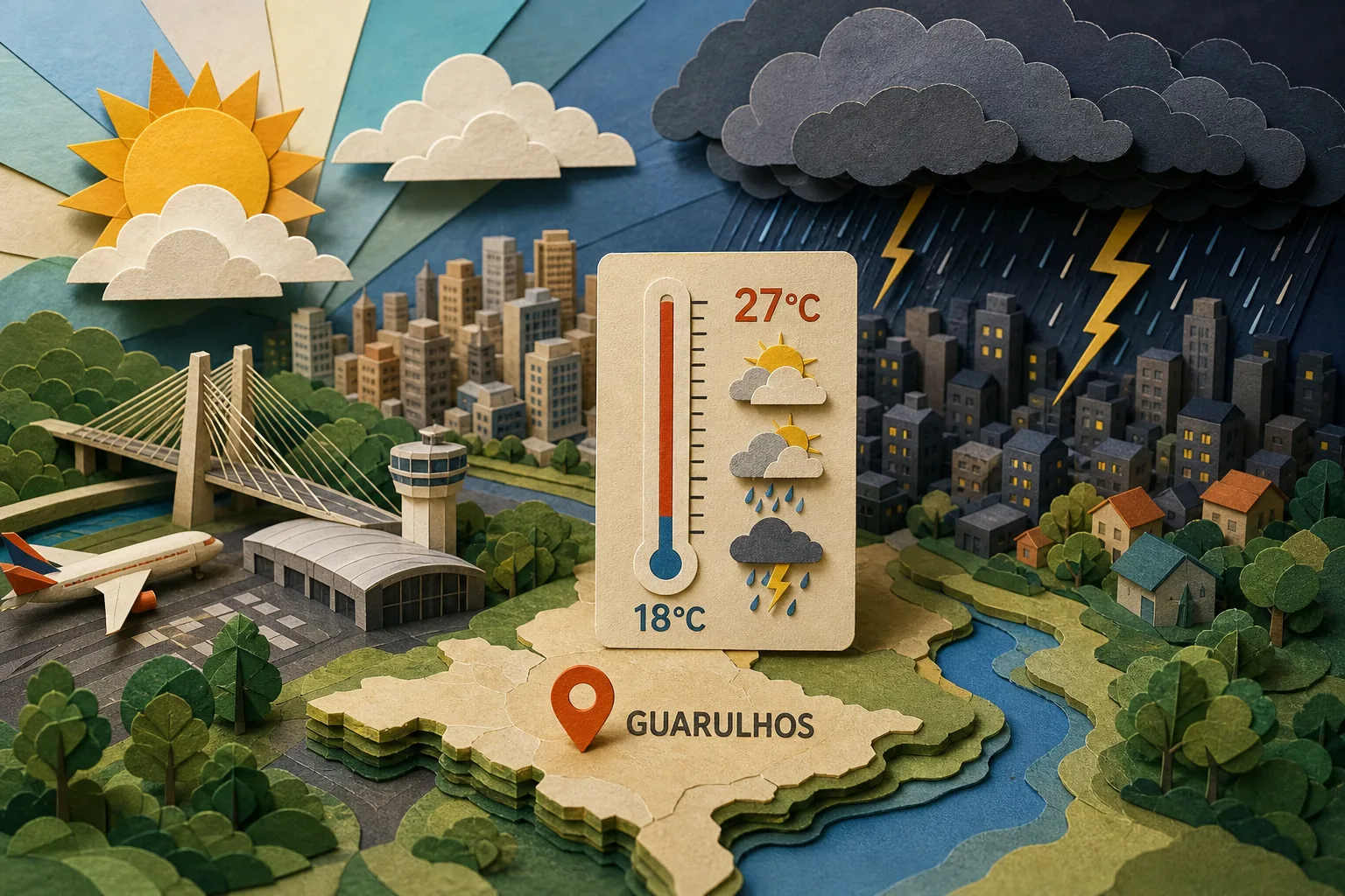 Segunda-feira em Guarulhos terá máxima de 27ºC e instabilidade a partir da tarde