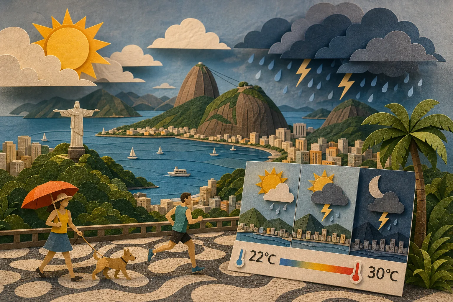 Segunda-feira no Rio de Janeiro terá sol com pancadas rápidas de chuva e trovoadas