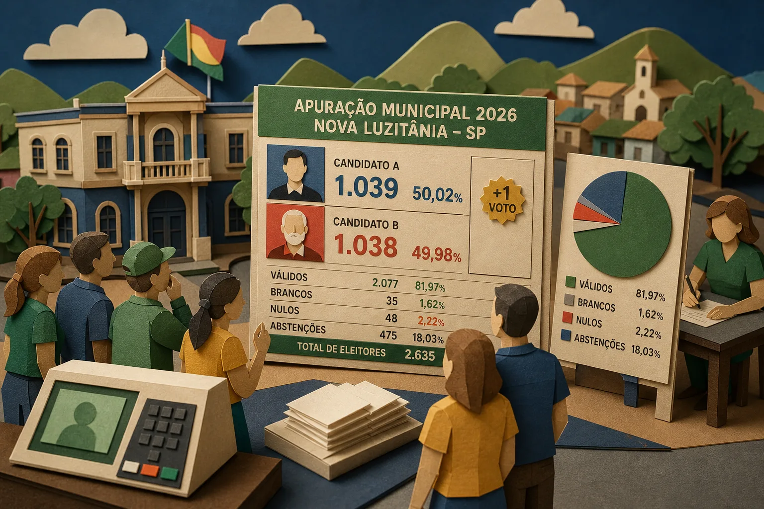 Segundo turno em Nova Luzitânia tem senador do PL à frente por margem mínima