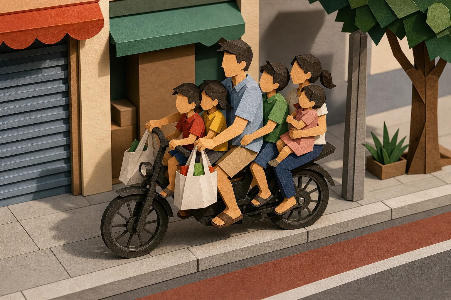 Seis ocupantes são filmados em única bicicleta elétrica em avenida de Vitória