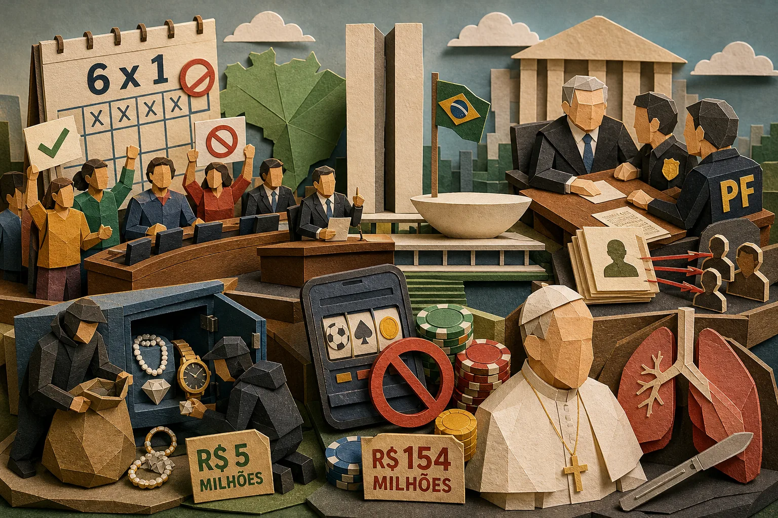 Senado analisa fim da escala 6x1 em dia de pesquisas e ação contra apostas