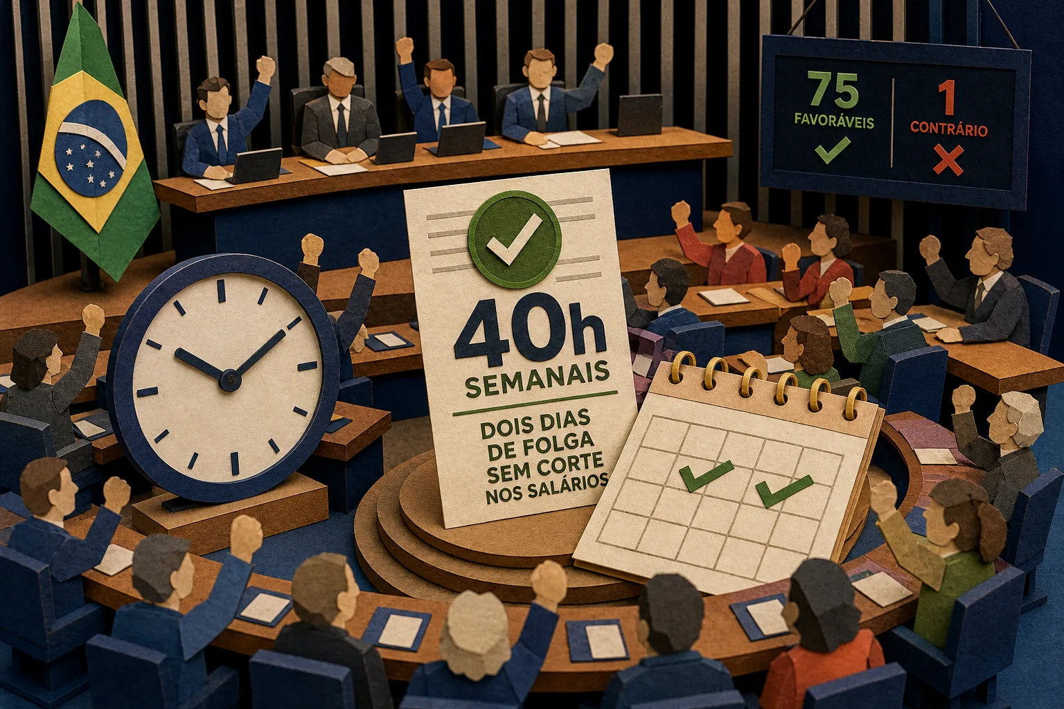 Senado aprova em dois turnos PEC que reduz jornada de trabalho para 40 horas semanais
