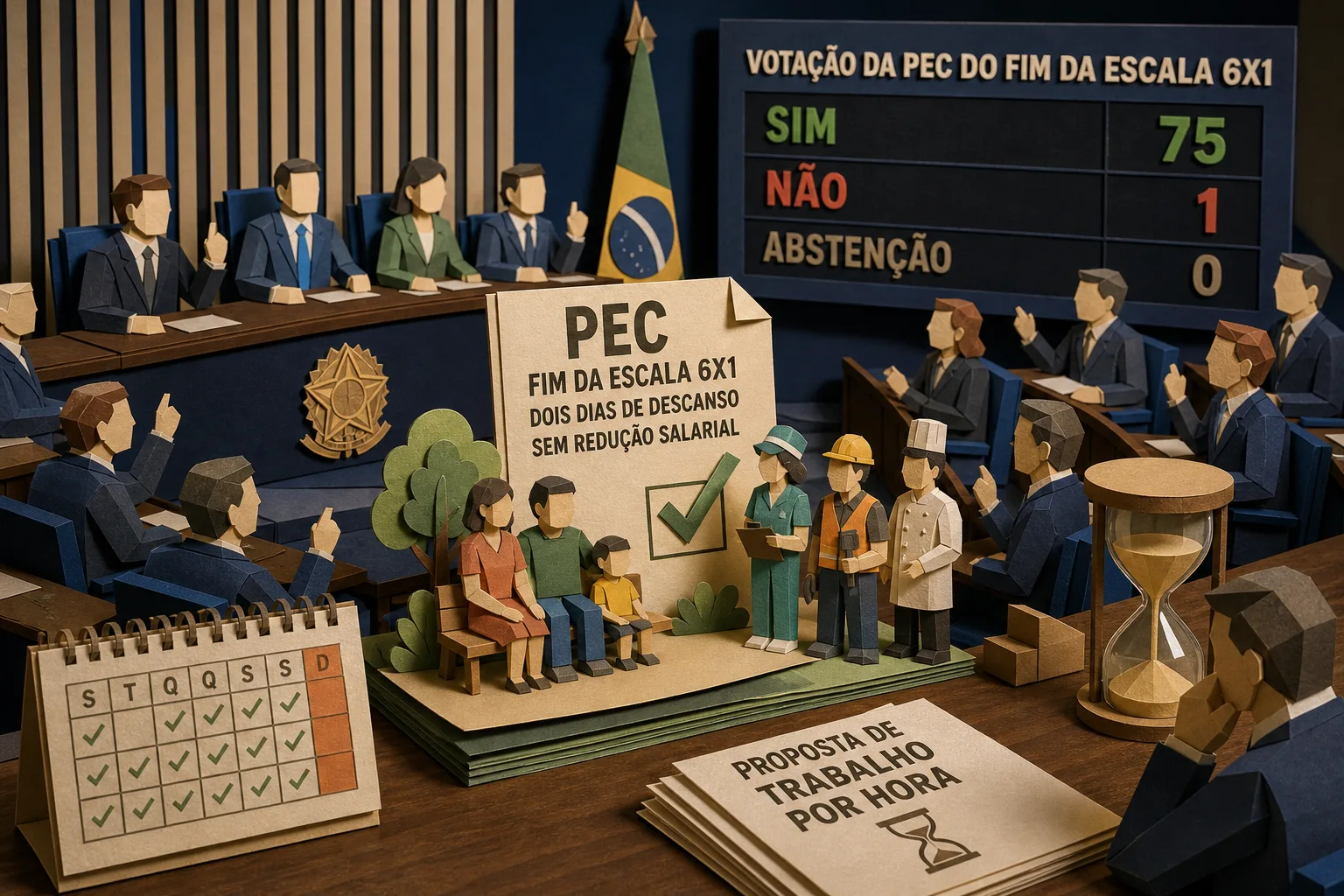 Senado aprova PEC do fim da escala 6x1 após oposição discursar apenas no debate final