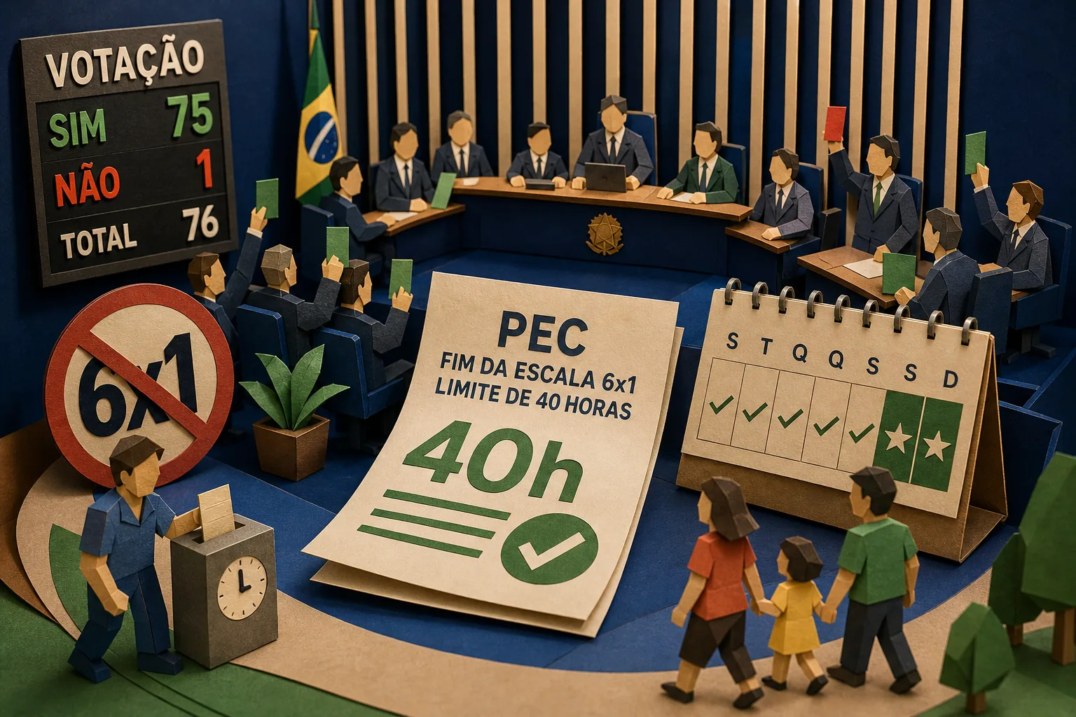 Senado aprova PEC que extingue escala 6x1 e estabelece limite de 40 horas