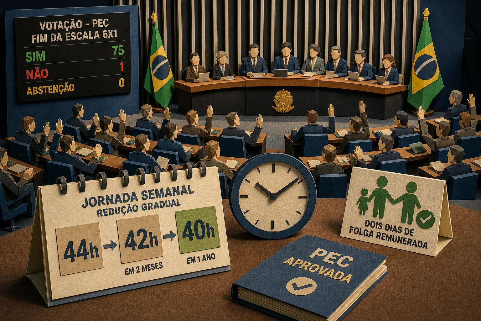 Senadores de Minas Gerais votam a favor da PEC que extingue jornada 6x1