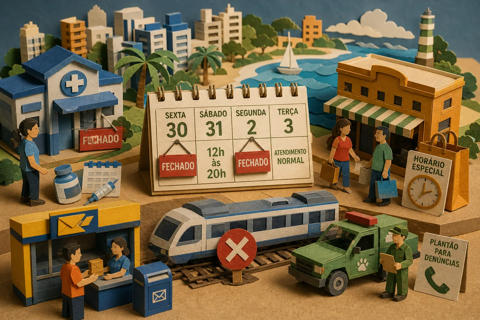 Serviços públicos e comércio têm funcionamento alterado no feriadão de Maceió