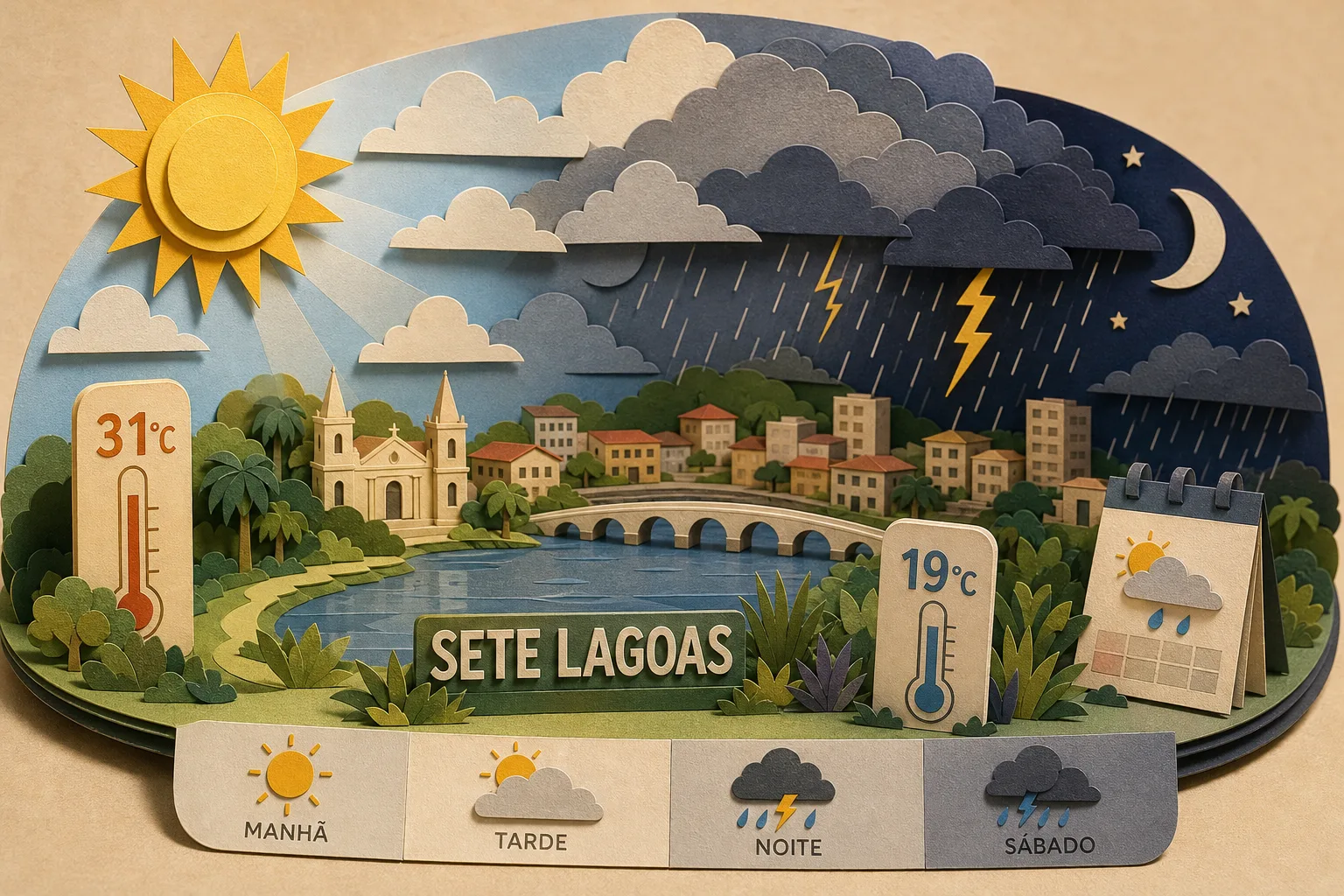 Sexta-feira em Sete Lagoas terá calor de até 31°C e temporais a partir da tarde
