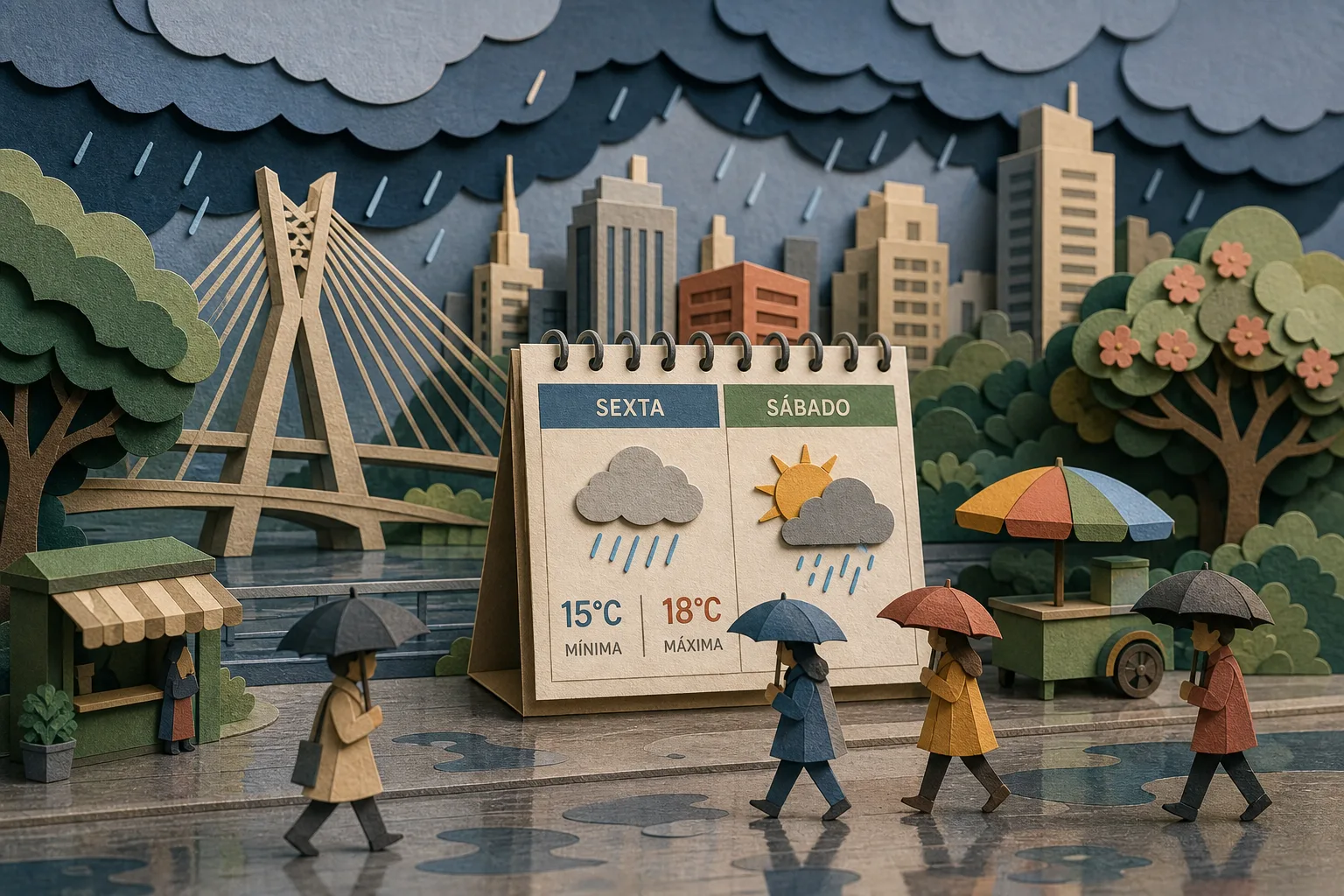 Sexta-feira na capital paulista terá precipitações constantes e máxima de 18°C