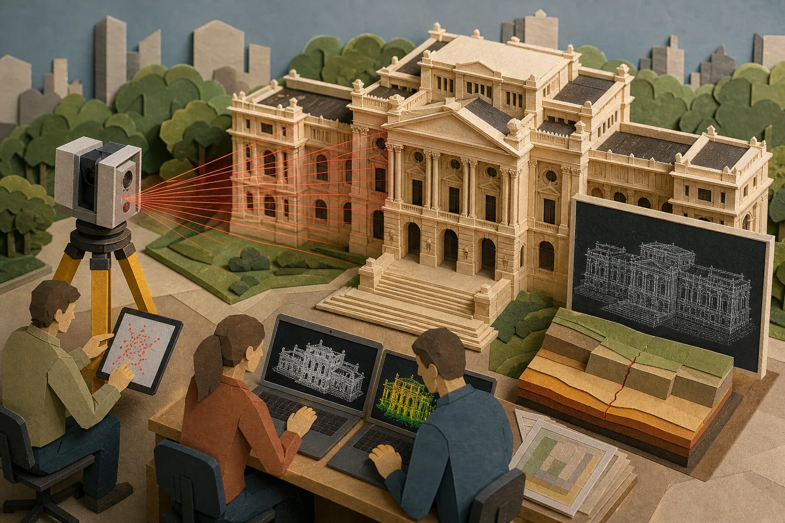 Sistema a laser do Coliseu é aplicado para monitorar estrutura do Museu do Ipiranga