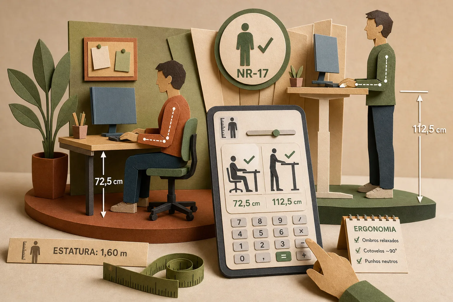 Sistema gratuito define regulagem ergonômica adequada para mesas de escritório
