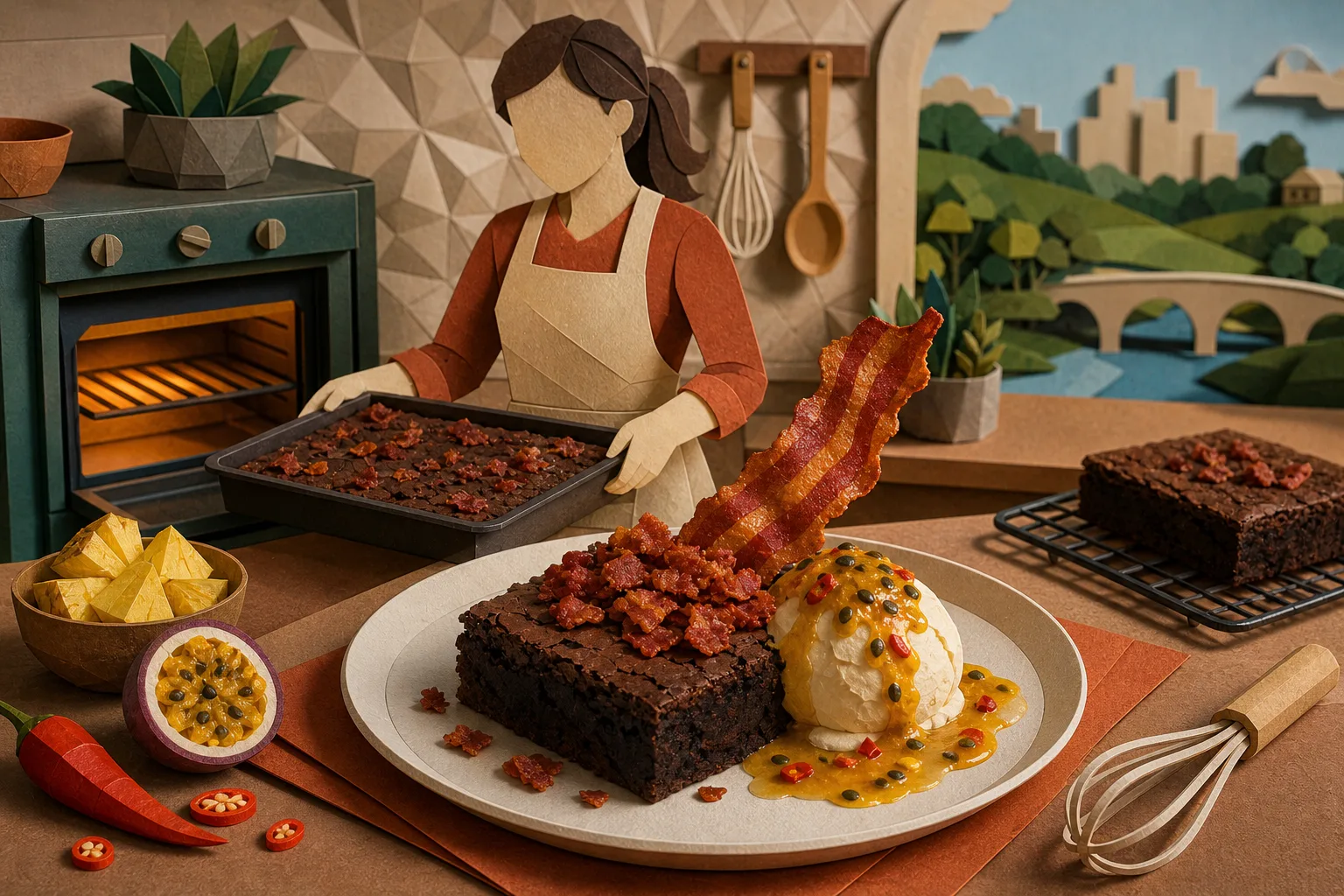 Sobremesa que une brownie e bacon crocante chega à final de concurso culinário