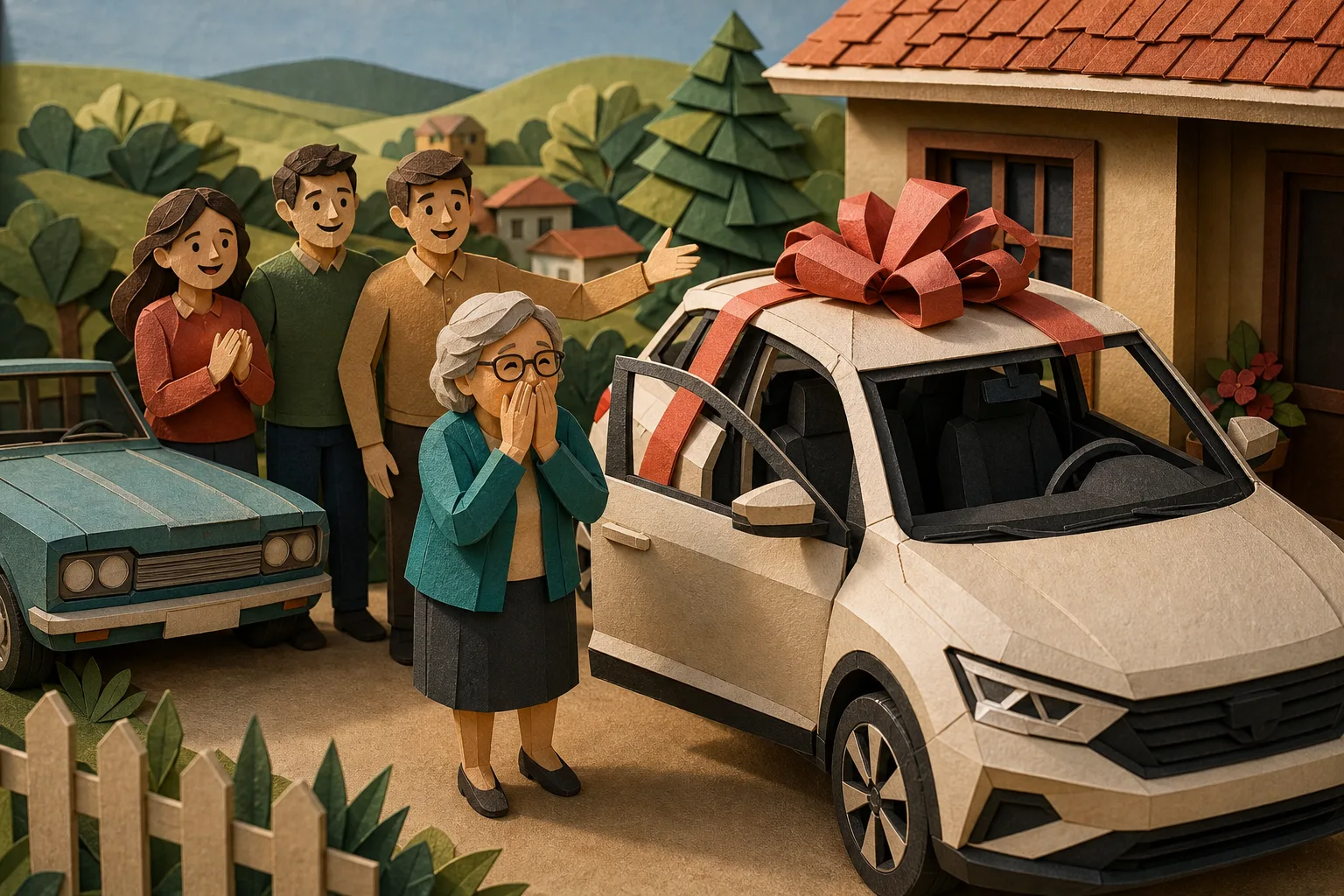 Sobrinhos presenteiam idosa de 81 anos com veículo automático no interior de SC