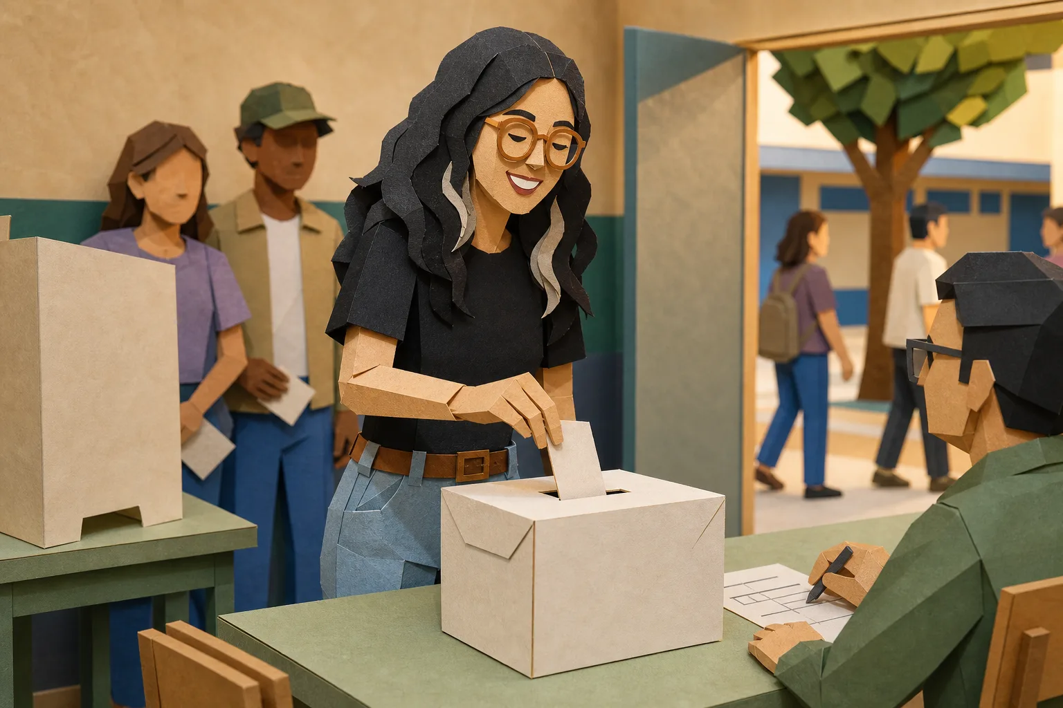 Tayná Miessa registra voto para o governo do Paraná na capital