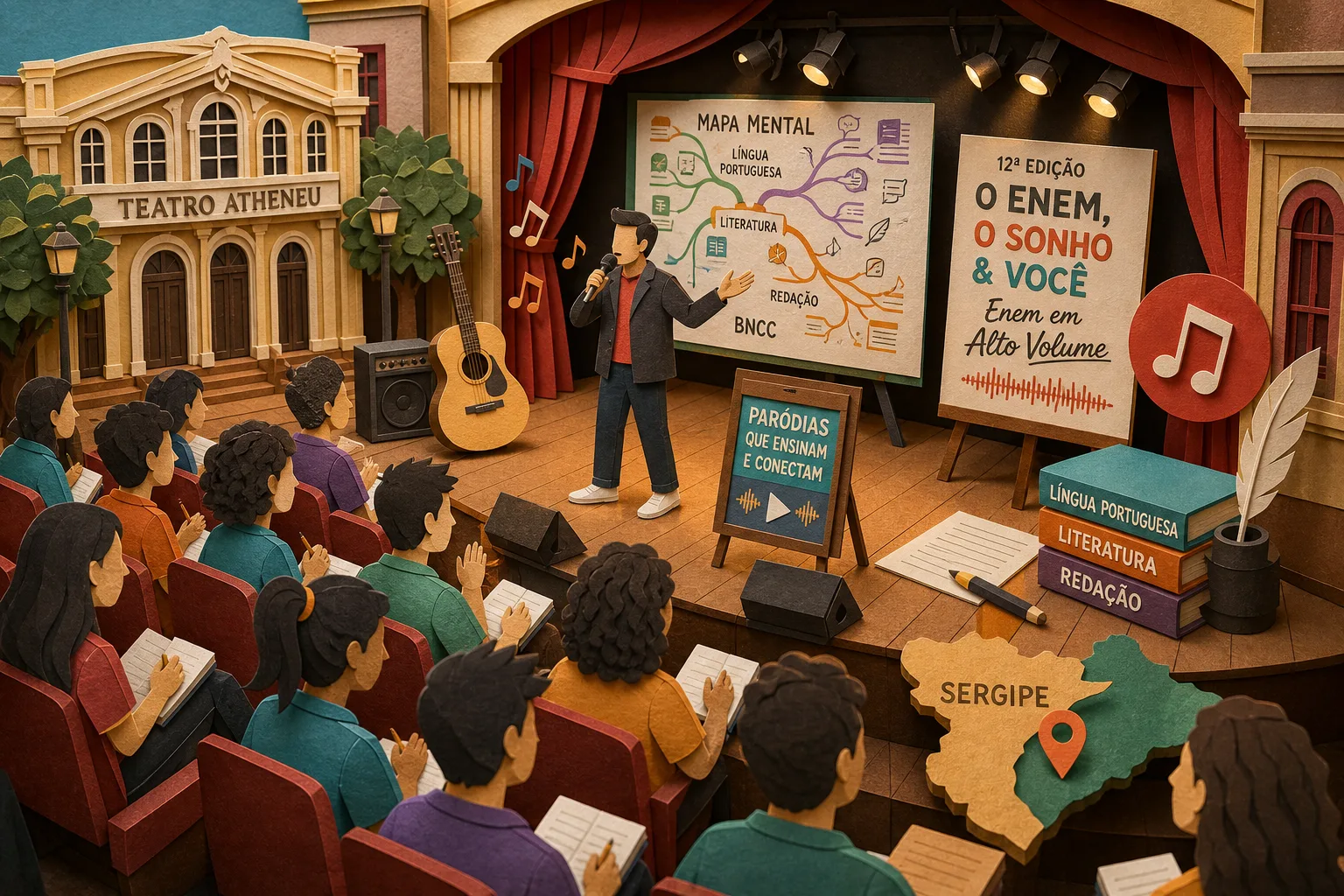 Teatro Atheneu sedia projeto de revisão para o Enem com foco em música