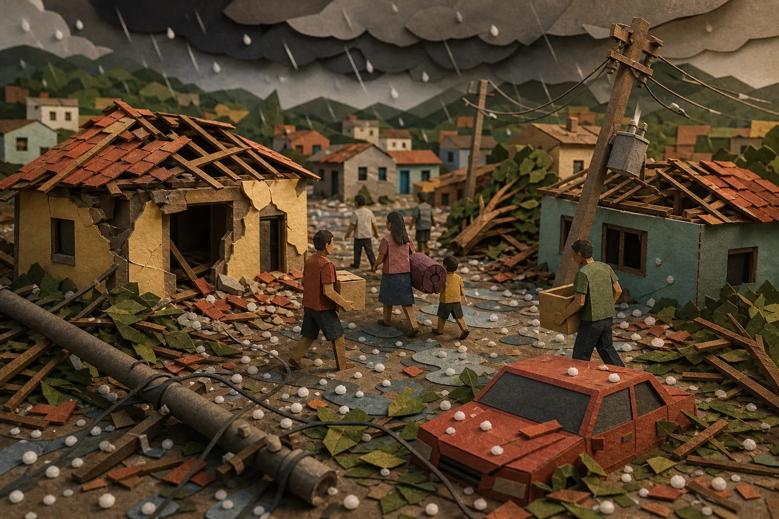 Tempestade com granizo atinge Itambé e desaloja centenas de famílias na Bahia