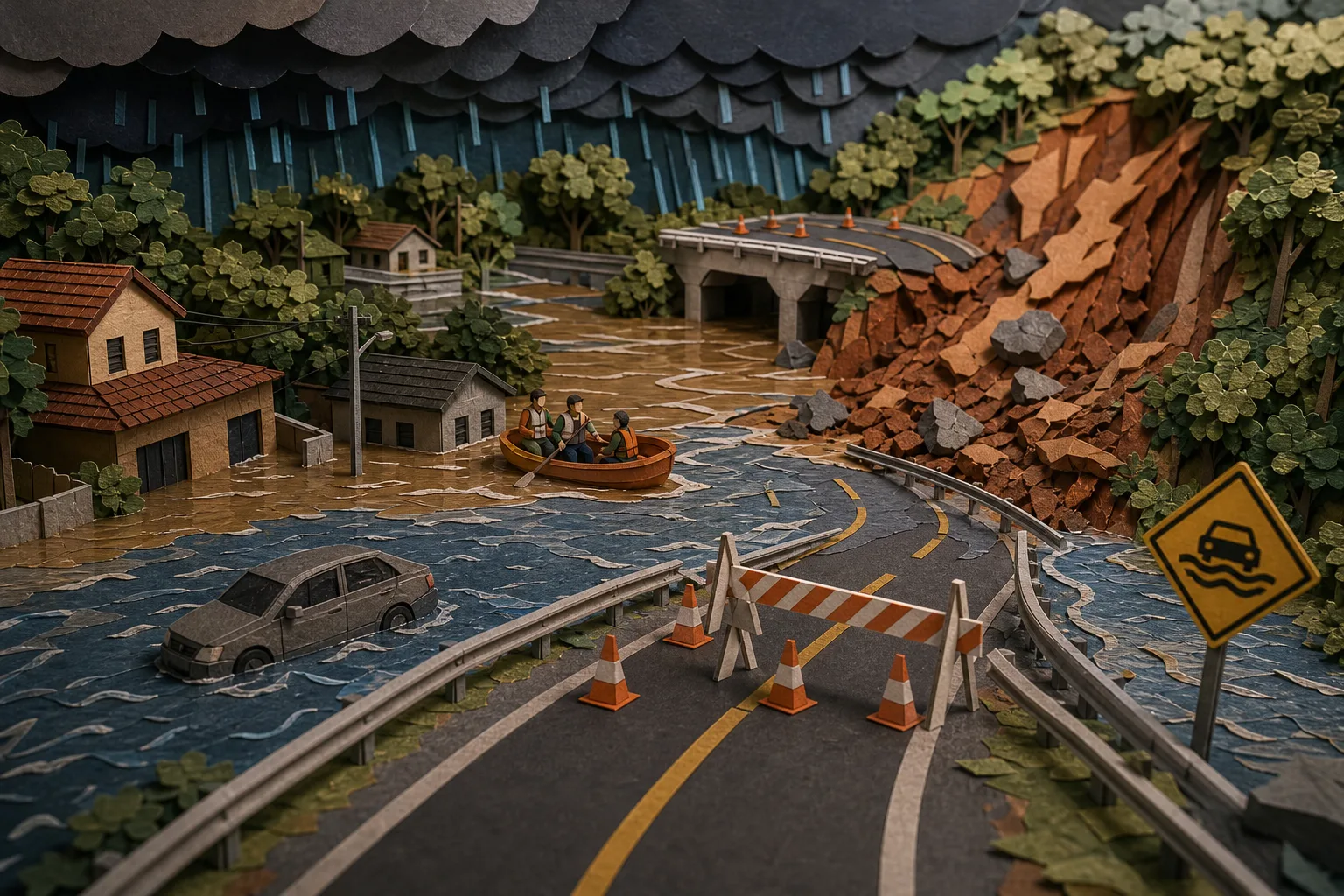 Tempestade provoca inundações e bloqueia rodovia na região de Itapetininga