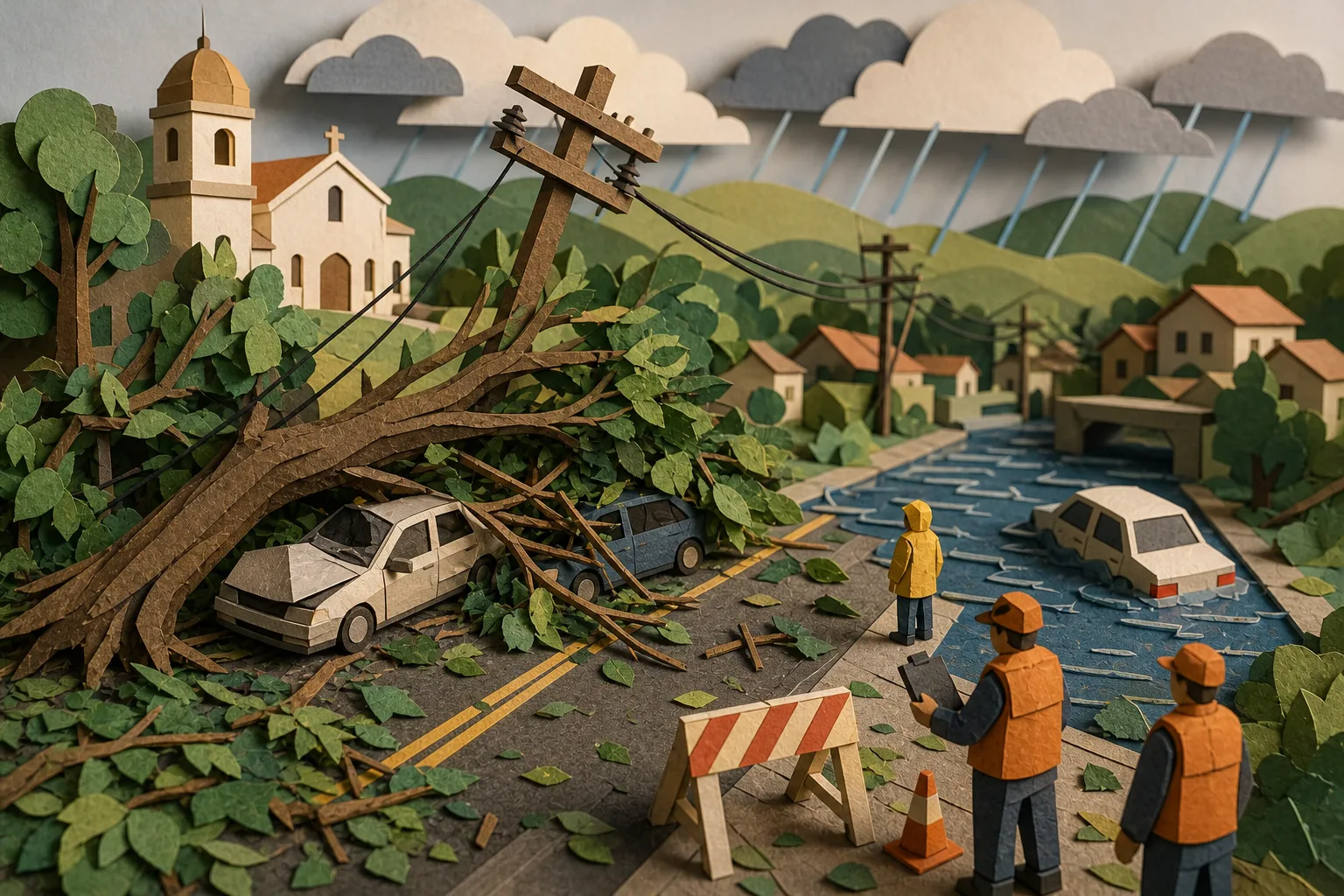 Tempestades provocam estragos e desabastecimento elétrico em Andradas e Cambuí