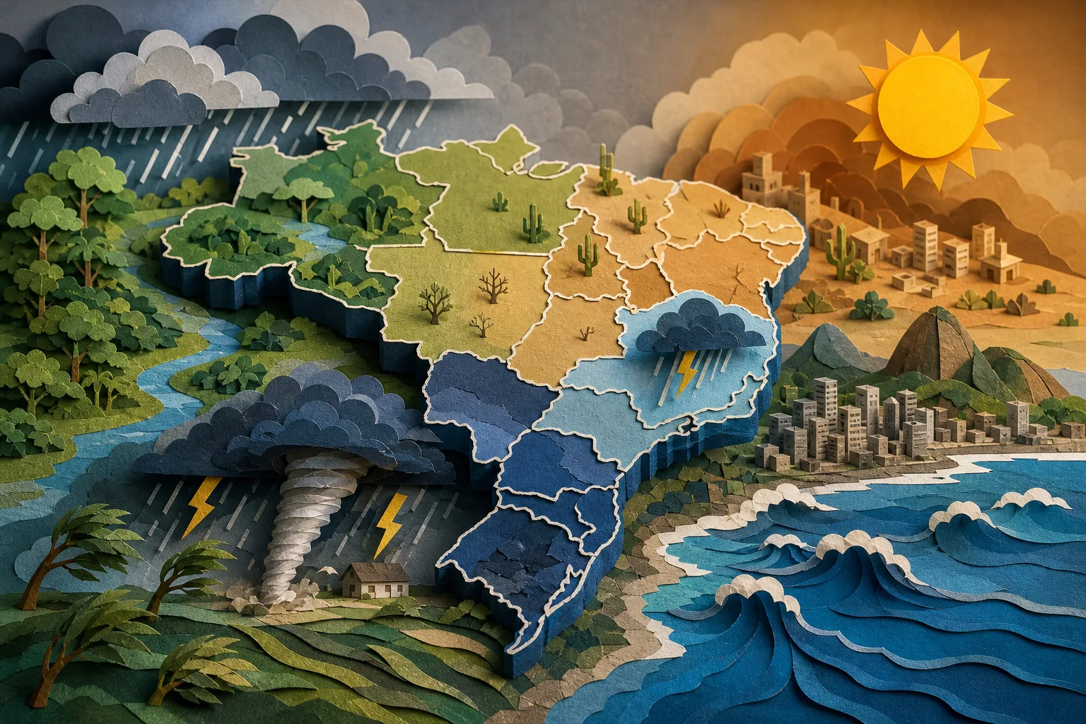 Temporais colocam o Sul em alerta e instabilidade avança sobre o Sudeste