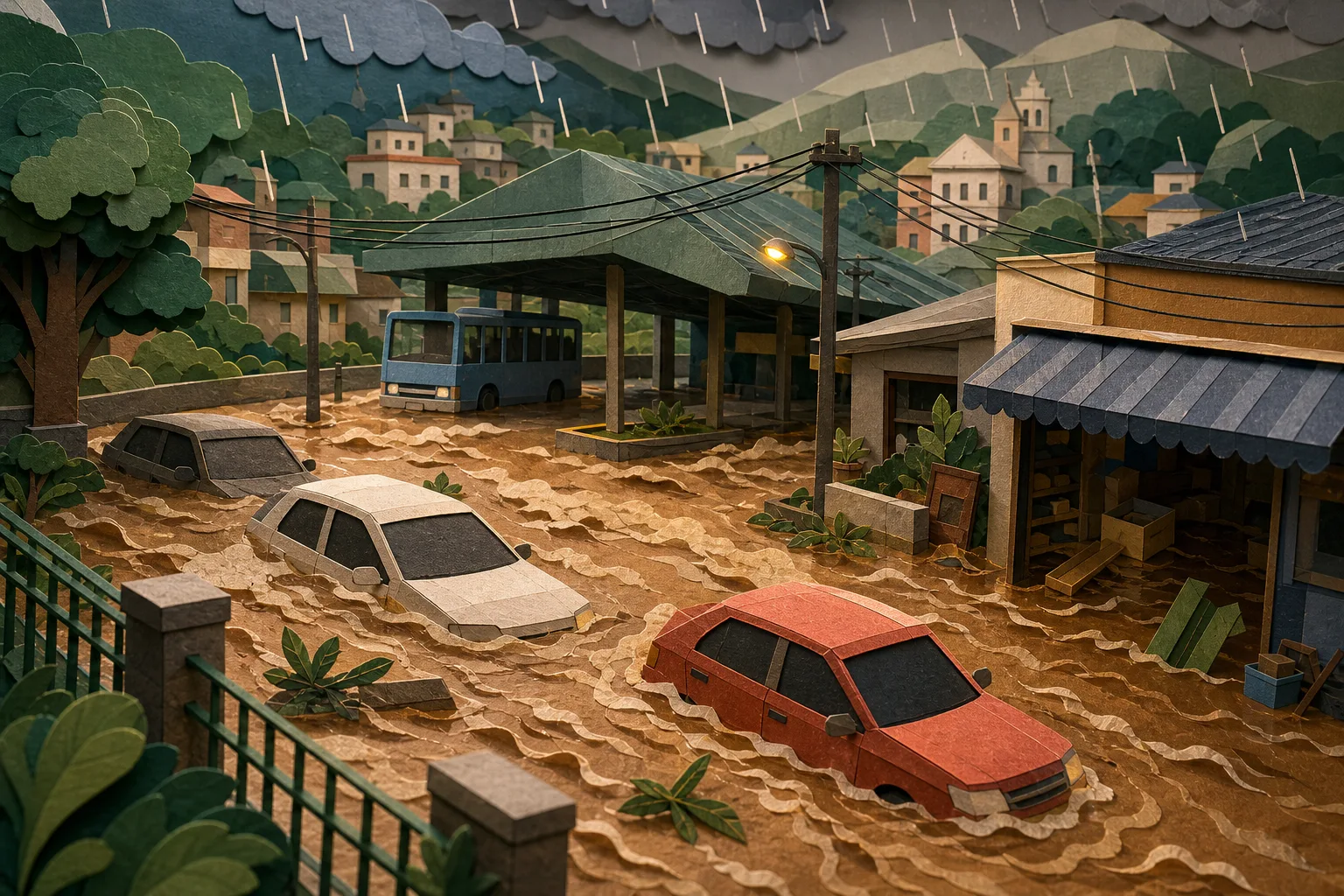 Temporal causa inundações e afeta o trânsito em distritos de Petrópolis