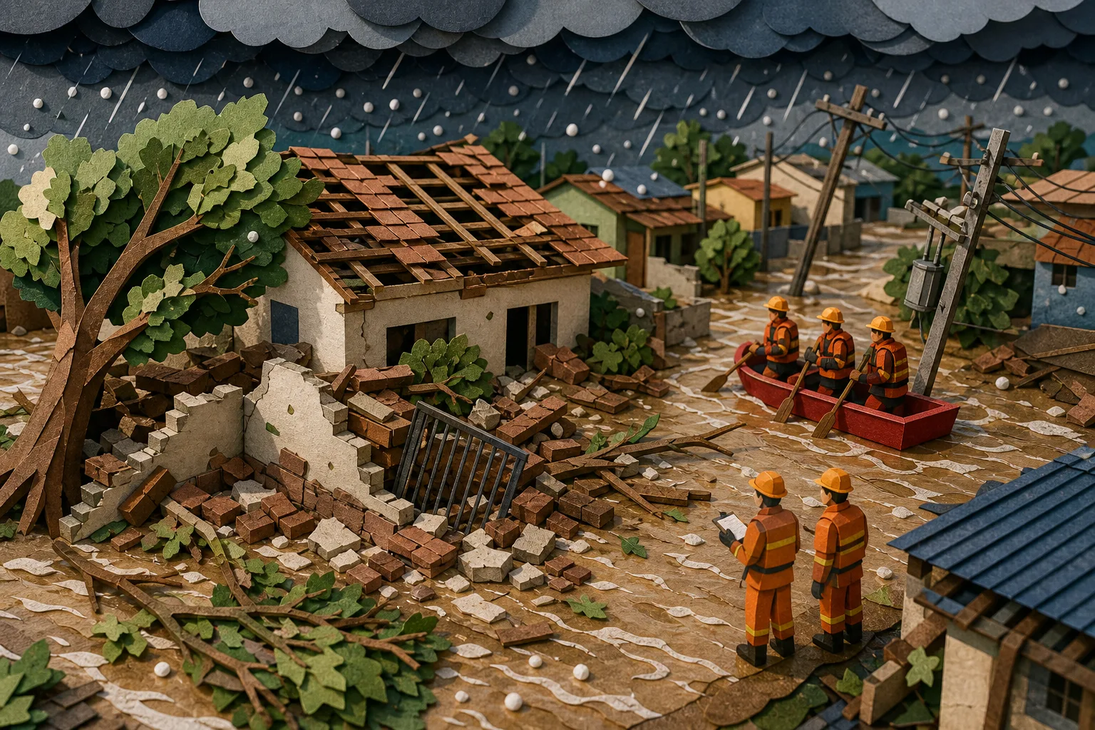 Temporal com granizo provoca alagamentos e danos estruturais em Montes Claros