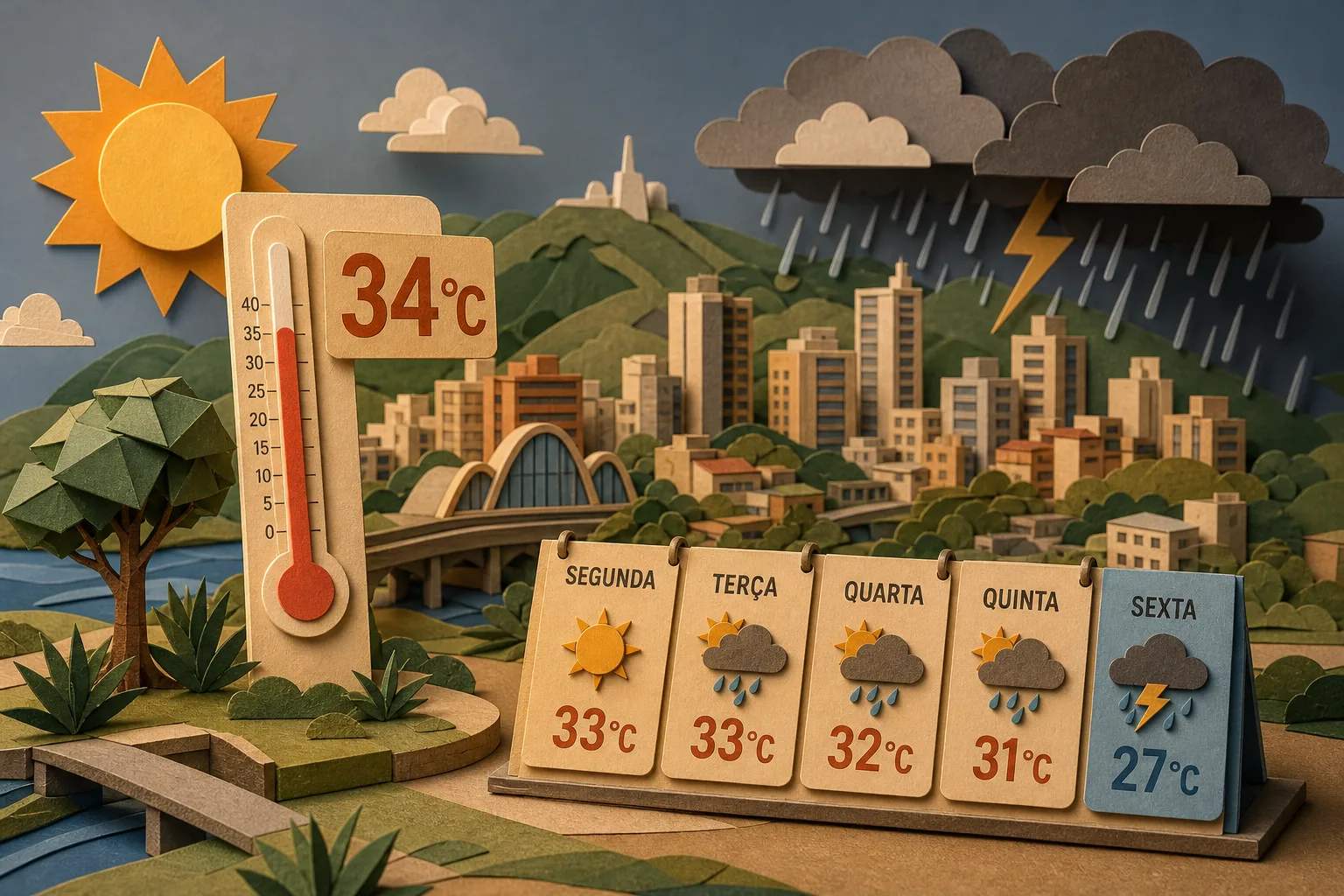 Termômetros em Belo Horizonte chegam a 34ºC com pancadas isoladas nos próximos dias