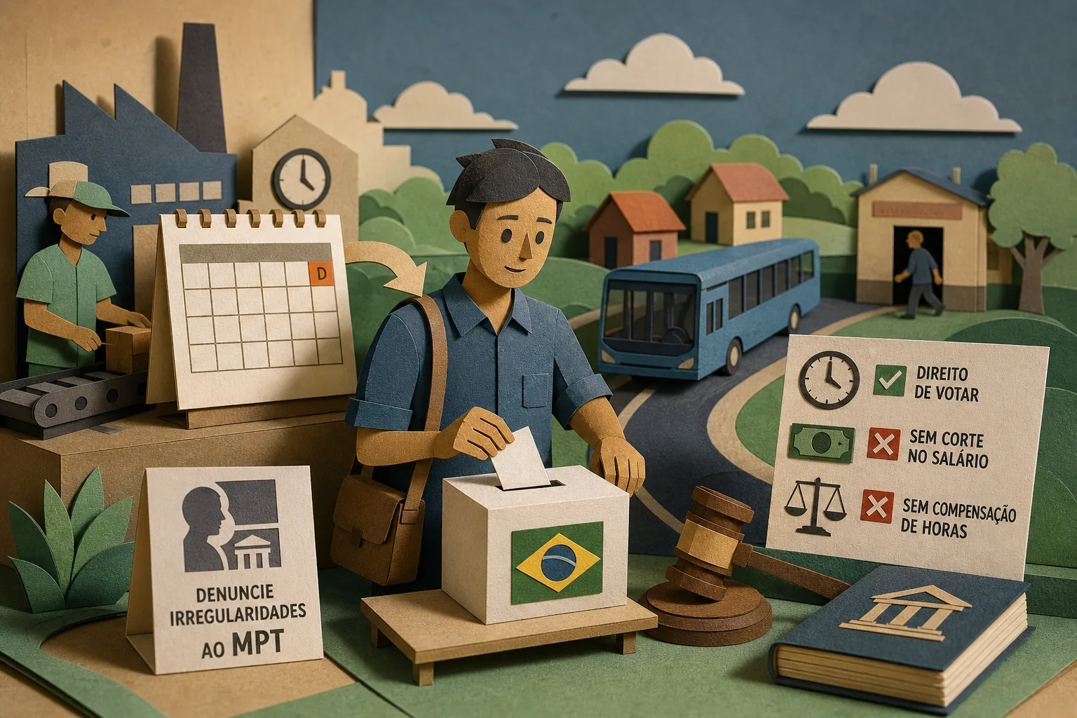 Trabalhador escalado no domingo tem direito de votar sem sofrer corte no salário
