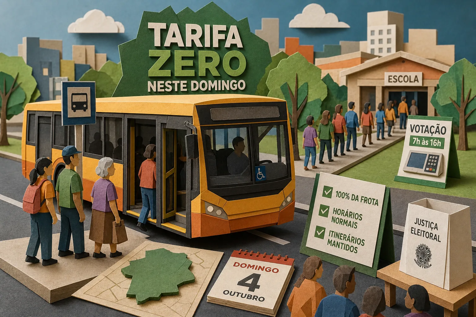 Transporte coletivo opera com tarifa zero e frota total neste domingo em Boa Vista