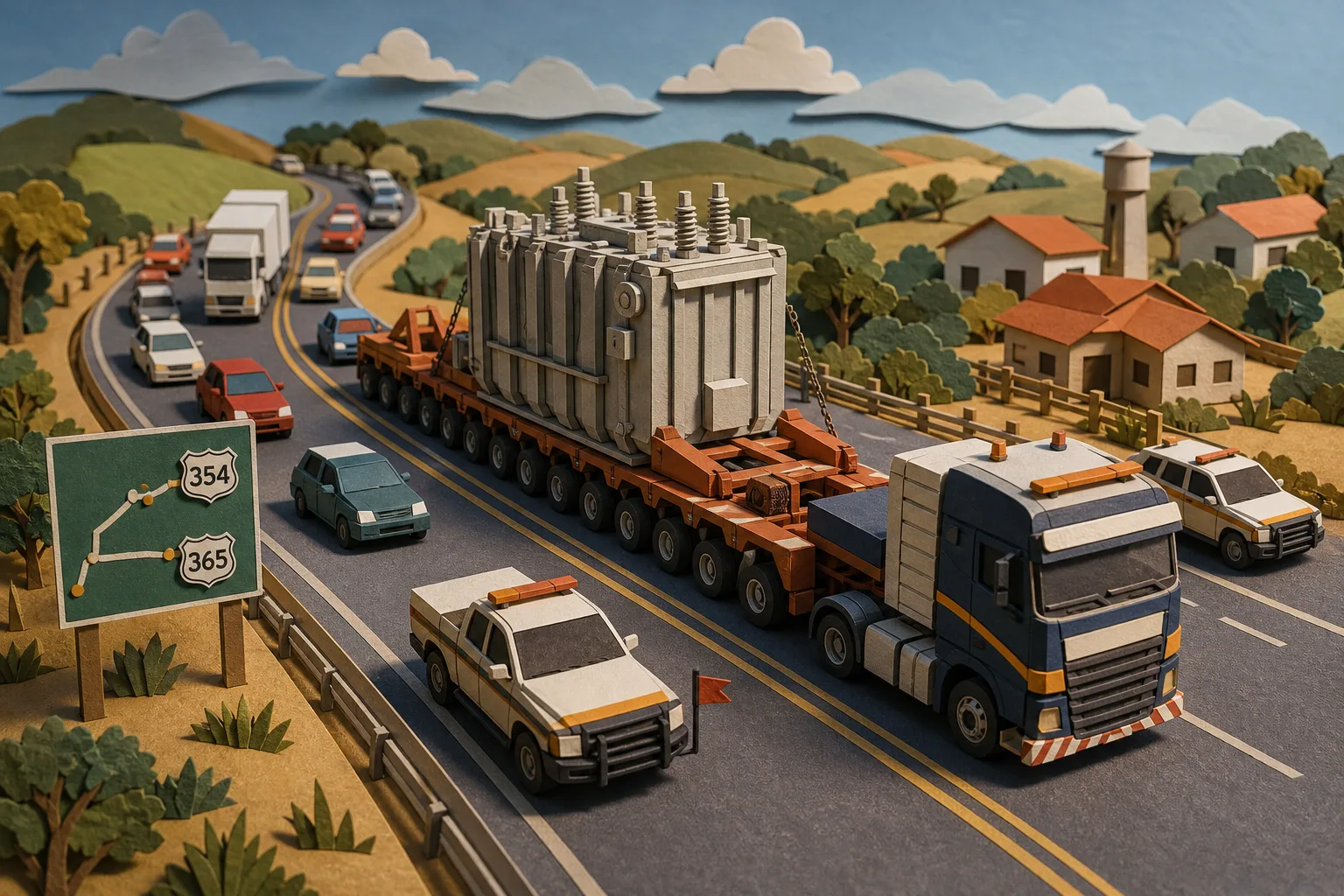 Transporte de carga com mais de 500 toneladas deixa tráfego lento em rodovias de MG