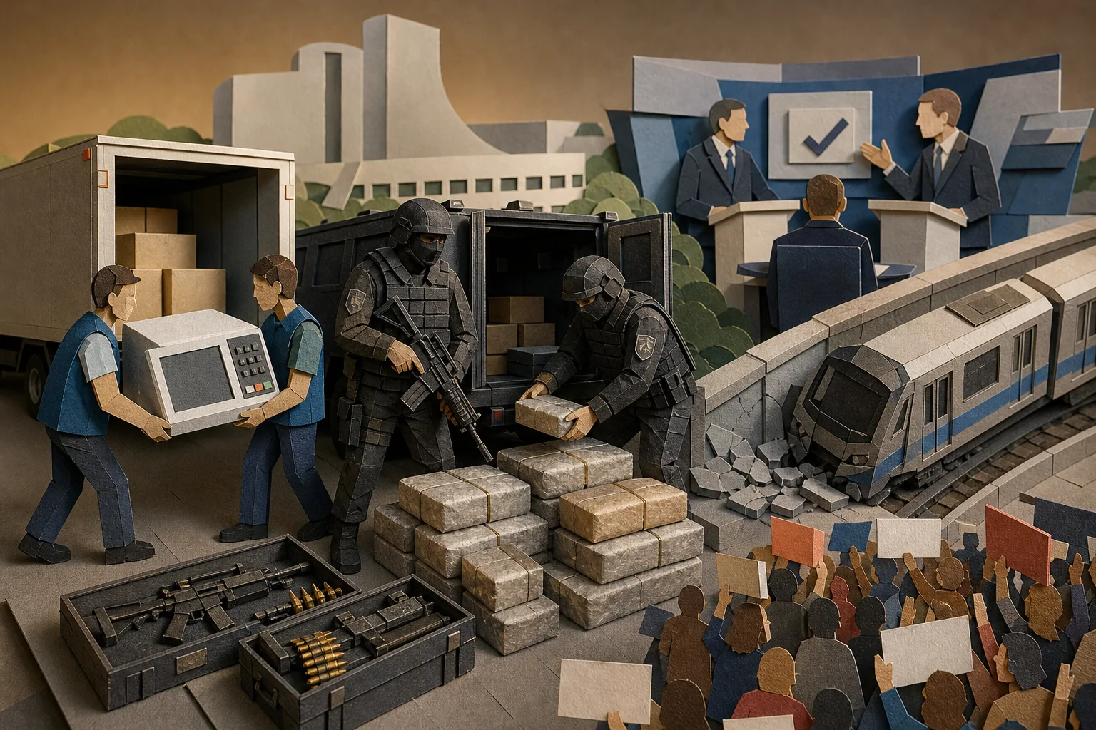 TRE distribui urnas para votação e polícia apreende armas pesadas