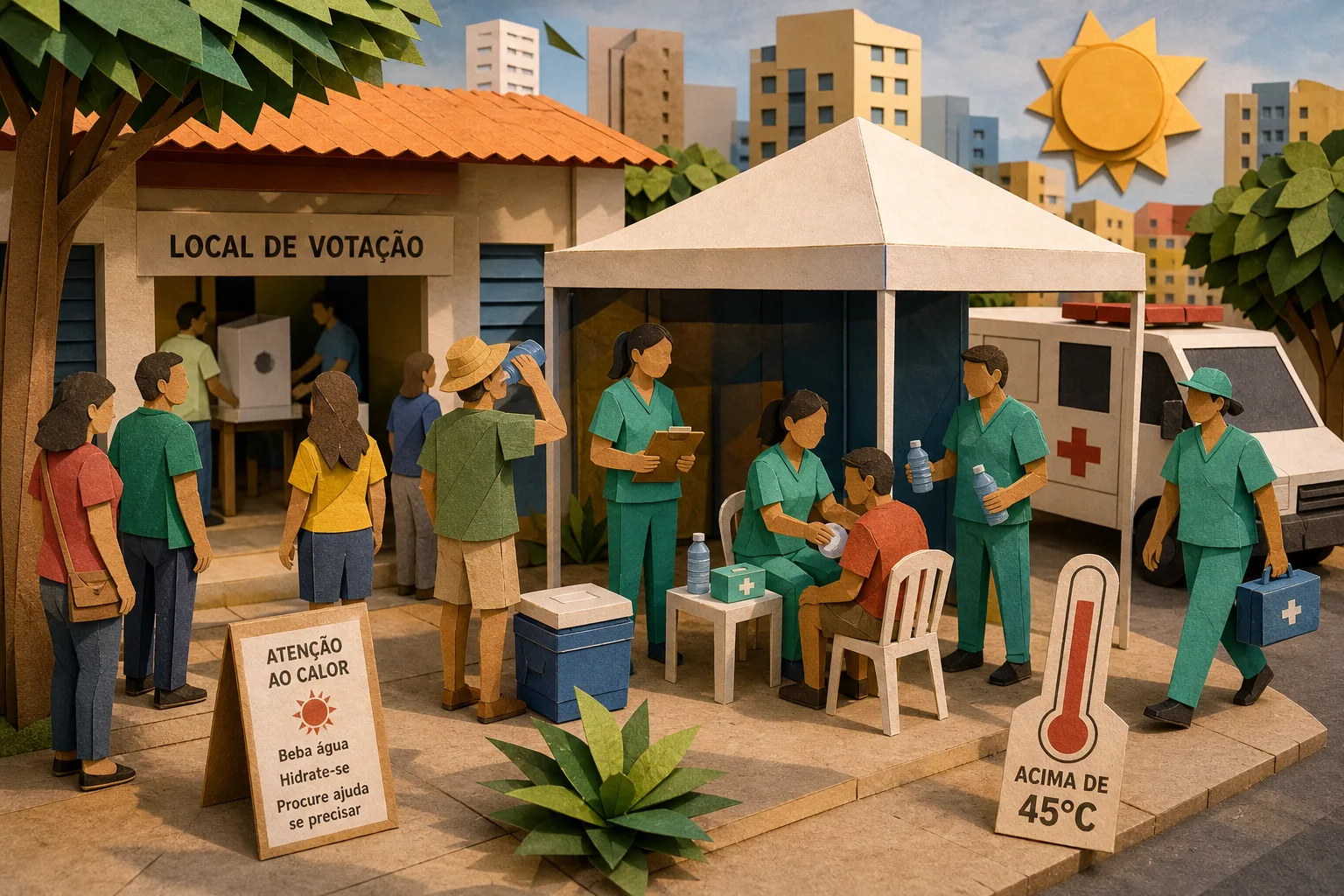 TRE-PI escala equipes de saúde para atender eleitores sob forte calor em Teresina