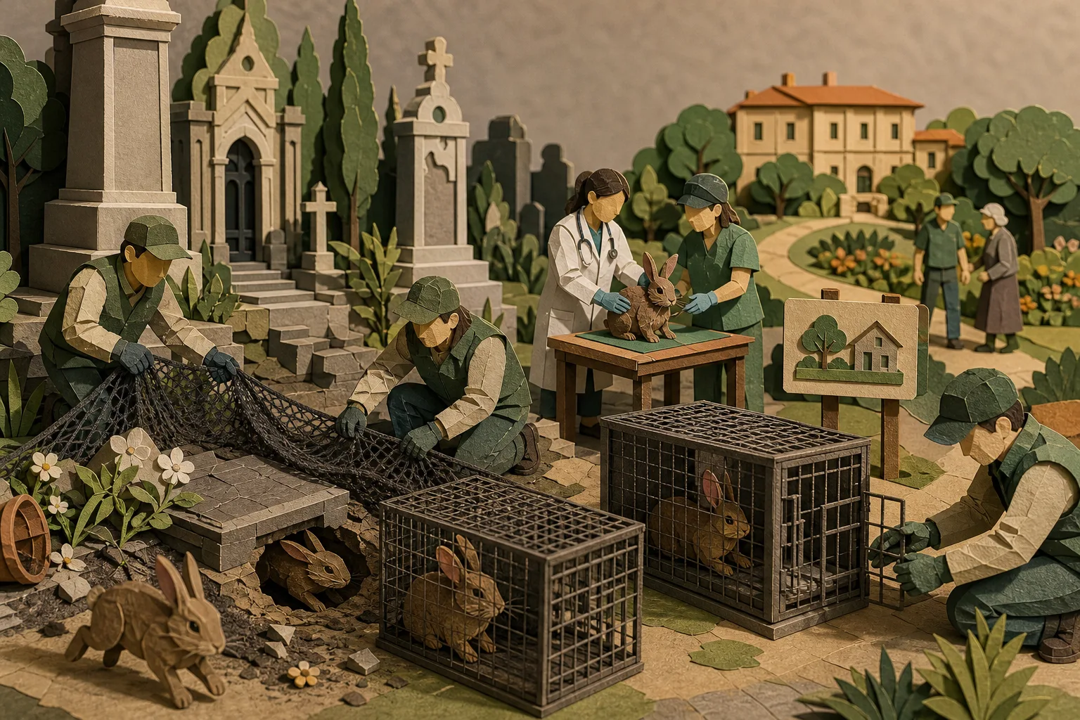Trento retira coelhos selvagens que causavam danos a túmulos em cemitério histórico