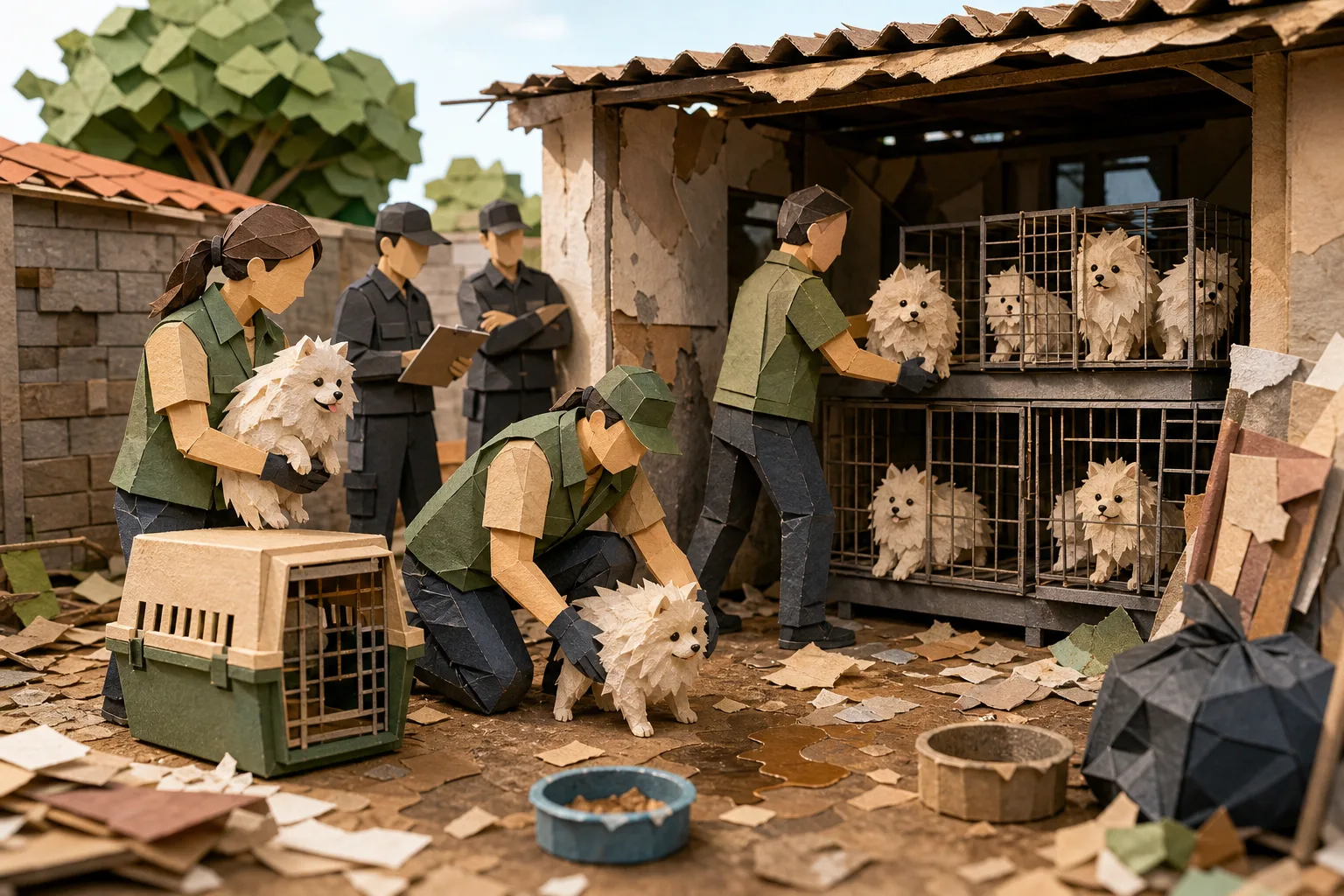 Treze cães da raça Spitz Alemão são retirados de cativeiro em Volta Redonda