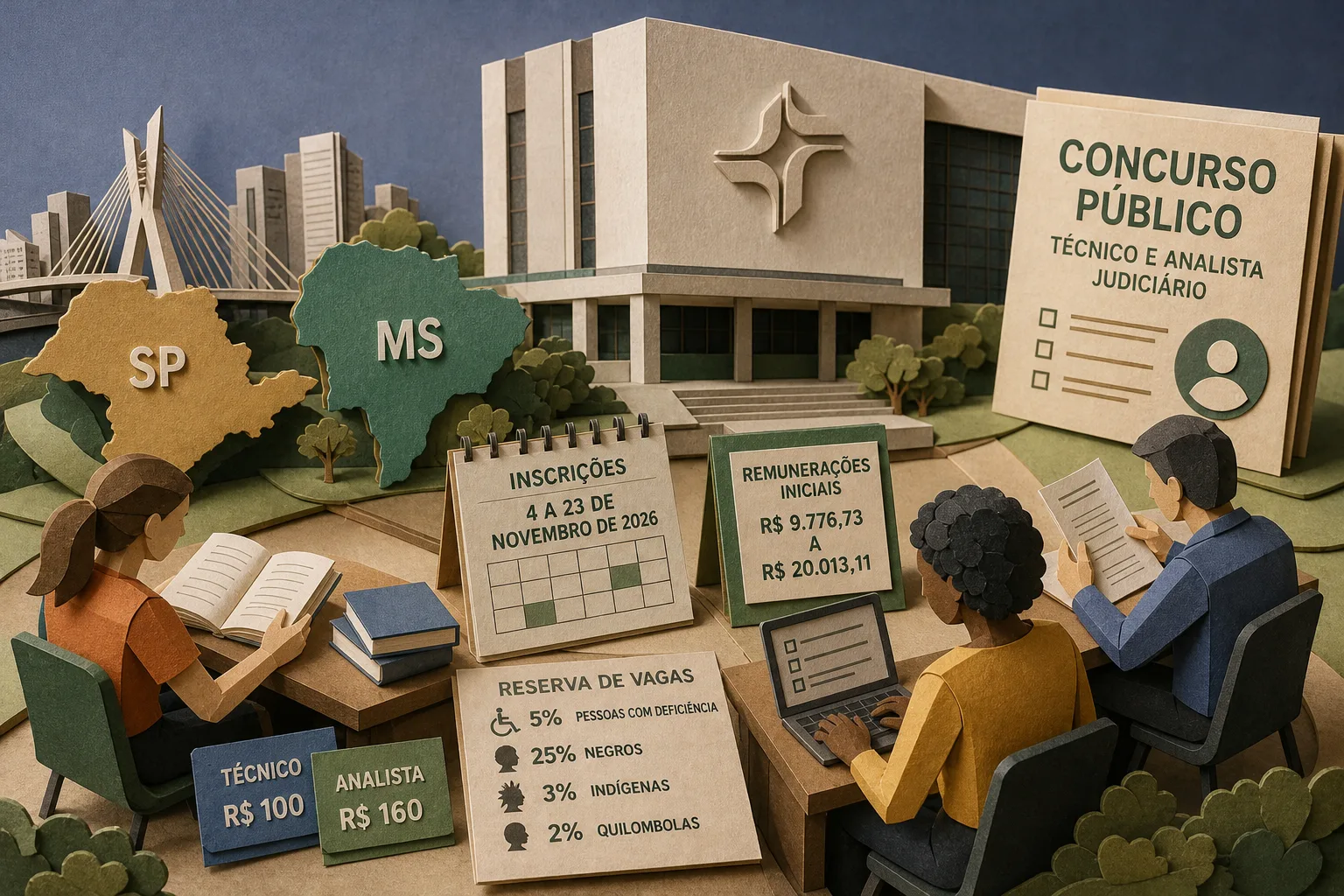 TRF3 abre concurso público para técnico e analista judiciário em SP e MS