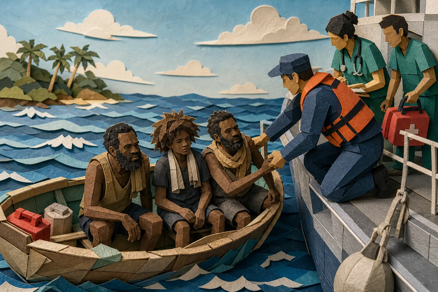 Trio de Papua-Nova Guiné é salvo após passar mais de dois meses perdido no mar