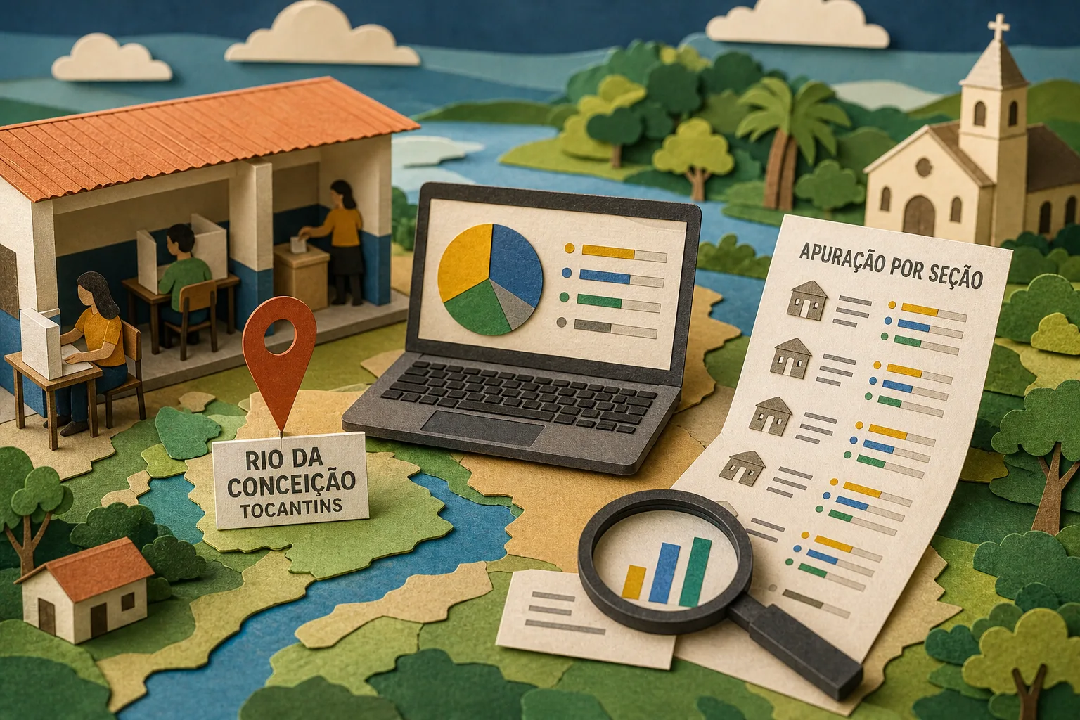 TSE divulga apuração presidencial por seção em Rio da Conceição no Tocantins
