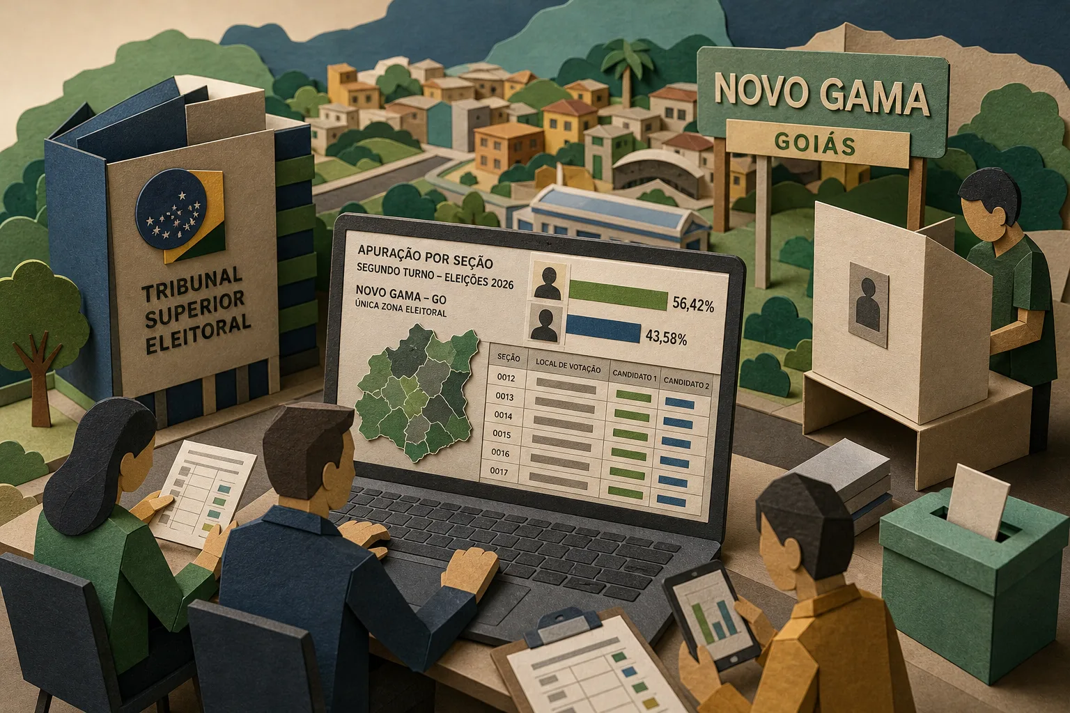 TSE divulga dados da apuração por seção eleitoral no segundo turno em Novo Gama