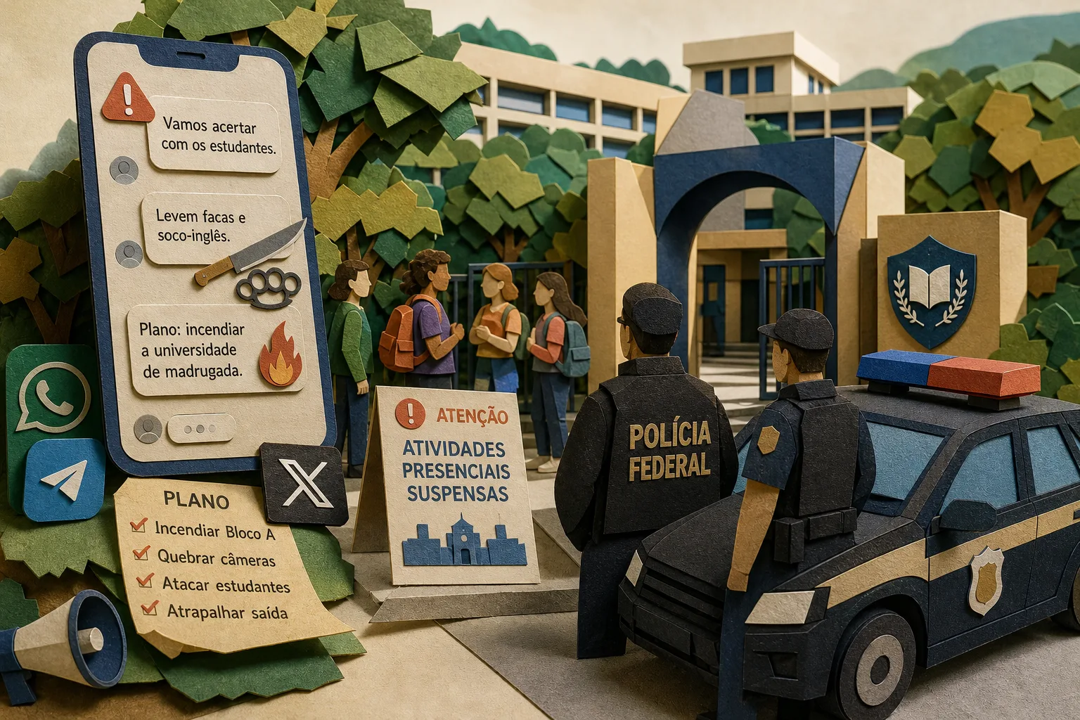 UFF amplia segurança nos campi e aciona a polícia por ameaças contra estudantes