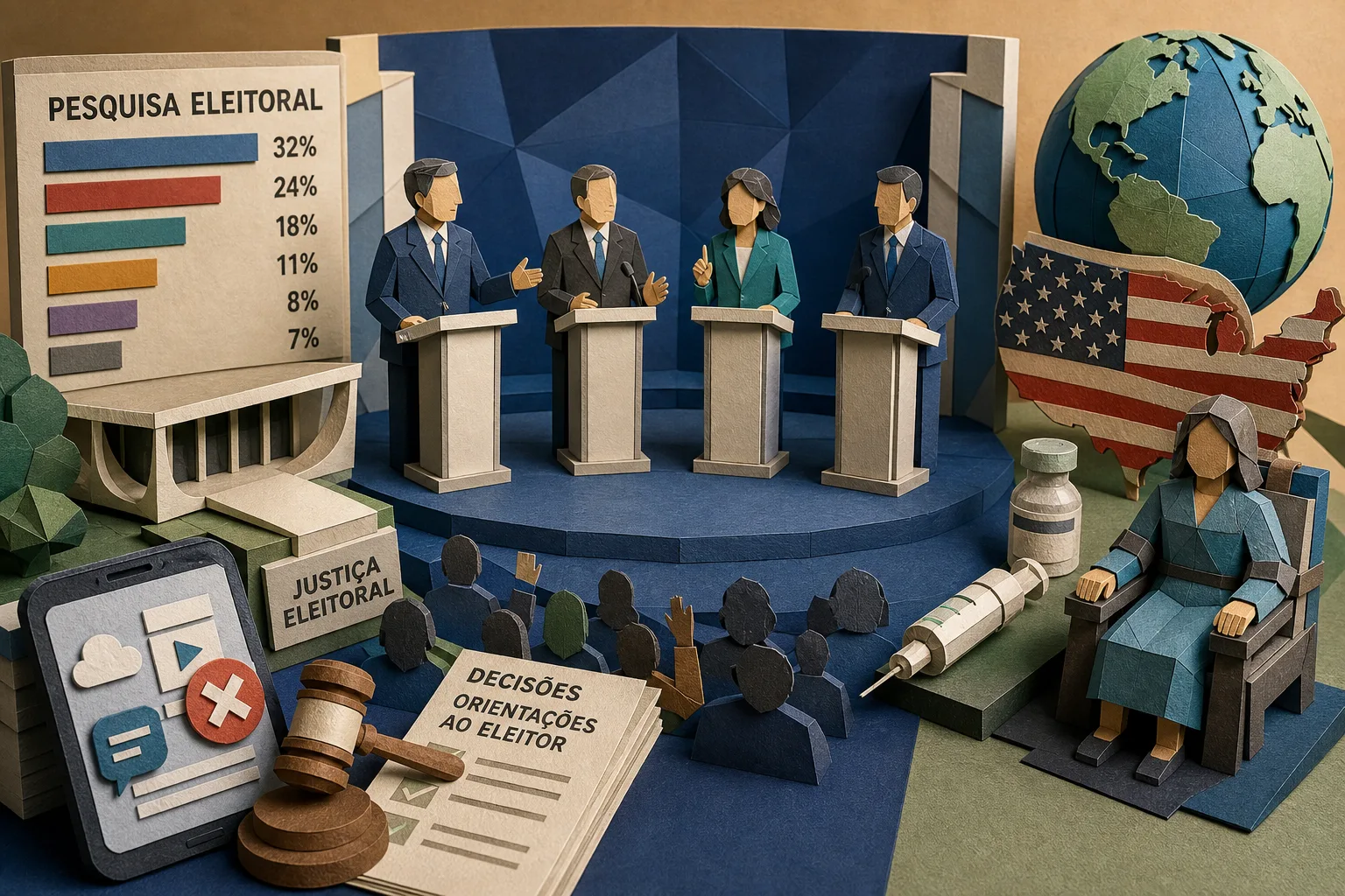 Último debate presidencial antes do primeiro turno ocorre com nova pesquisa eleitoral