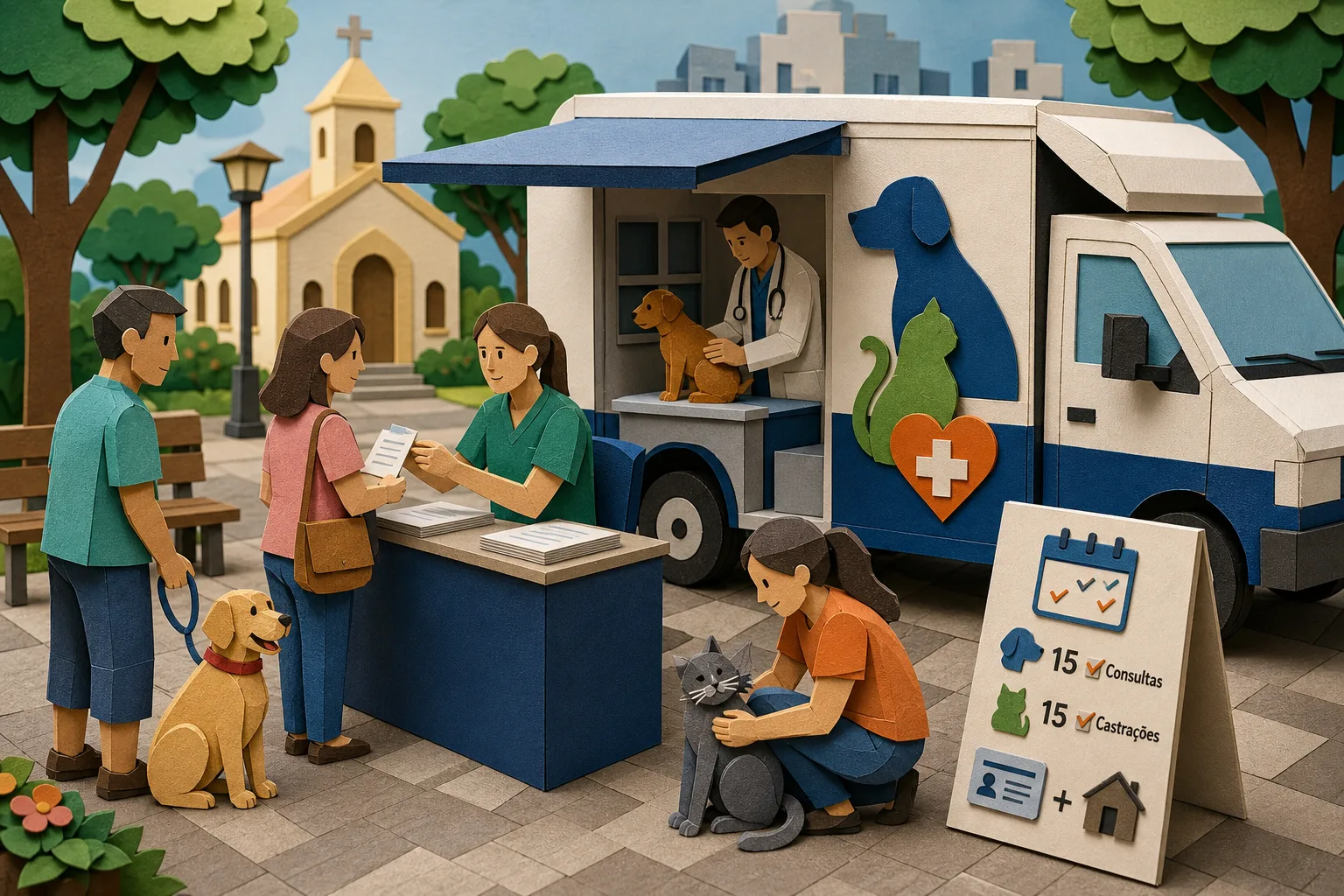 Unidade móvel realiza atendimentos veterinários gratuitos em Campo Grande