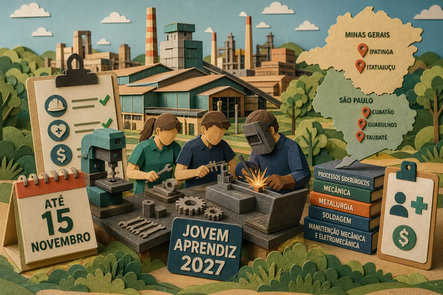 Usiminas recebe inscrições para mais de 300 vagas de qualificação pelo Senai
