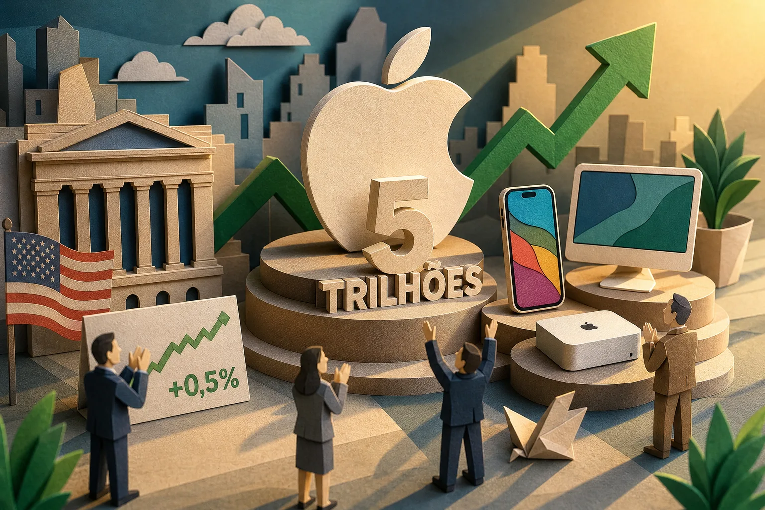 Valor de mercado da Apple ultrapassa US$ 5 trilhões no fechamento das bolsas