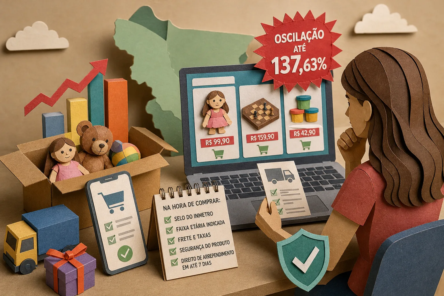 Valores de presentes infantis na internet oscilam mais de 137% em Mato Grosso