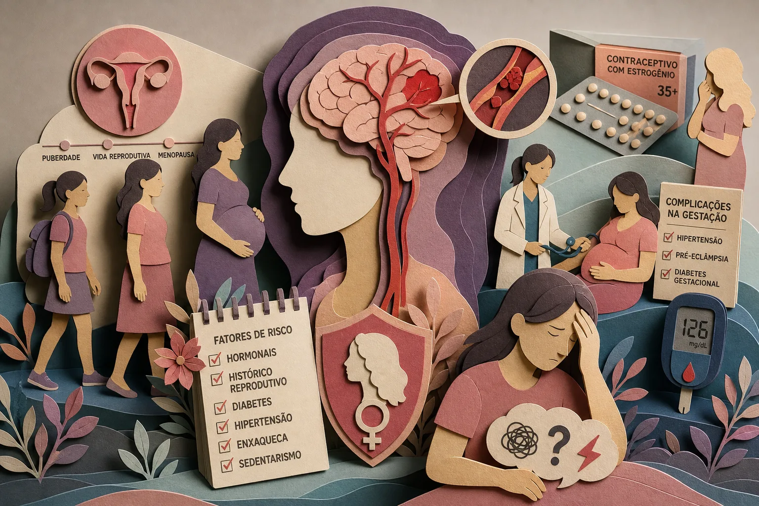 Variações hormonais e histórico reprodutivo elevam ameaça de derrame em mulheres